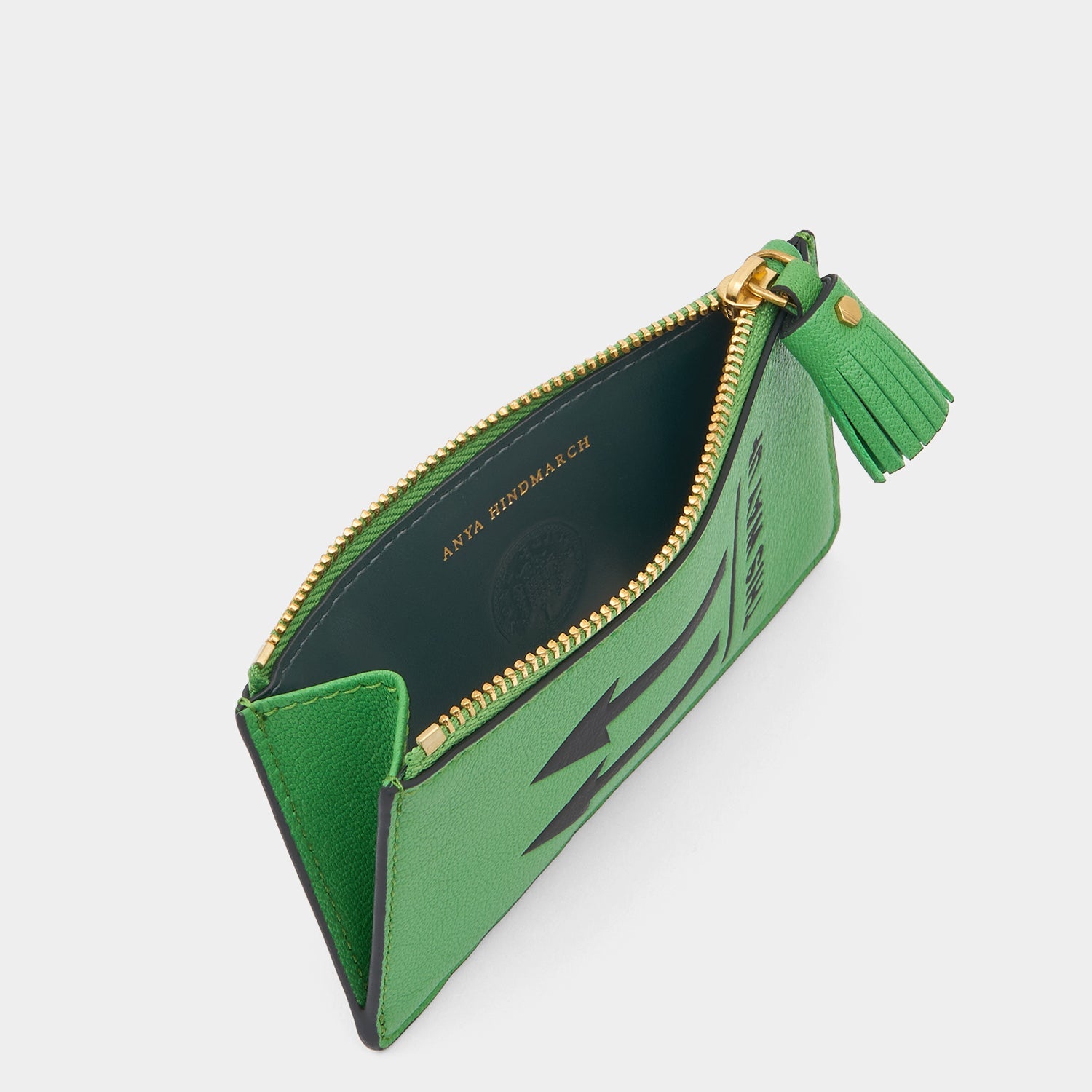 This Way Up Zip Card Case -

          
            Capra Leather in Grass Green -
          

          Anya Hindmarch EU
