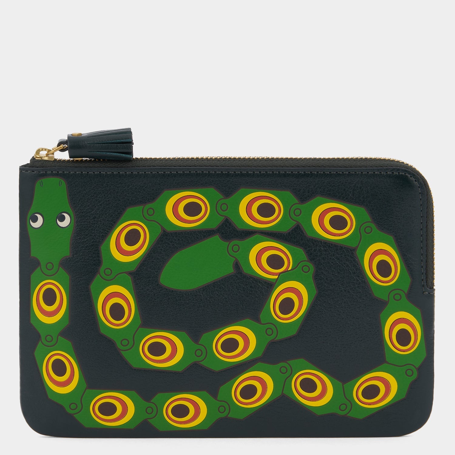 Snake Zip Loose Pocket -

          
            Capra Leather in Ink Green -
          

          Anya Hindmarch EU
