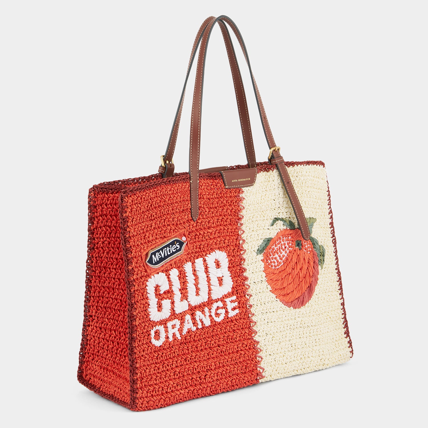 Anya Brands Club Orange E/W Tote -

          
            Paper Raffia in Clementine Orange/Chalk White -
          

          Anya Hindmarch EU
