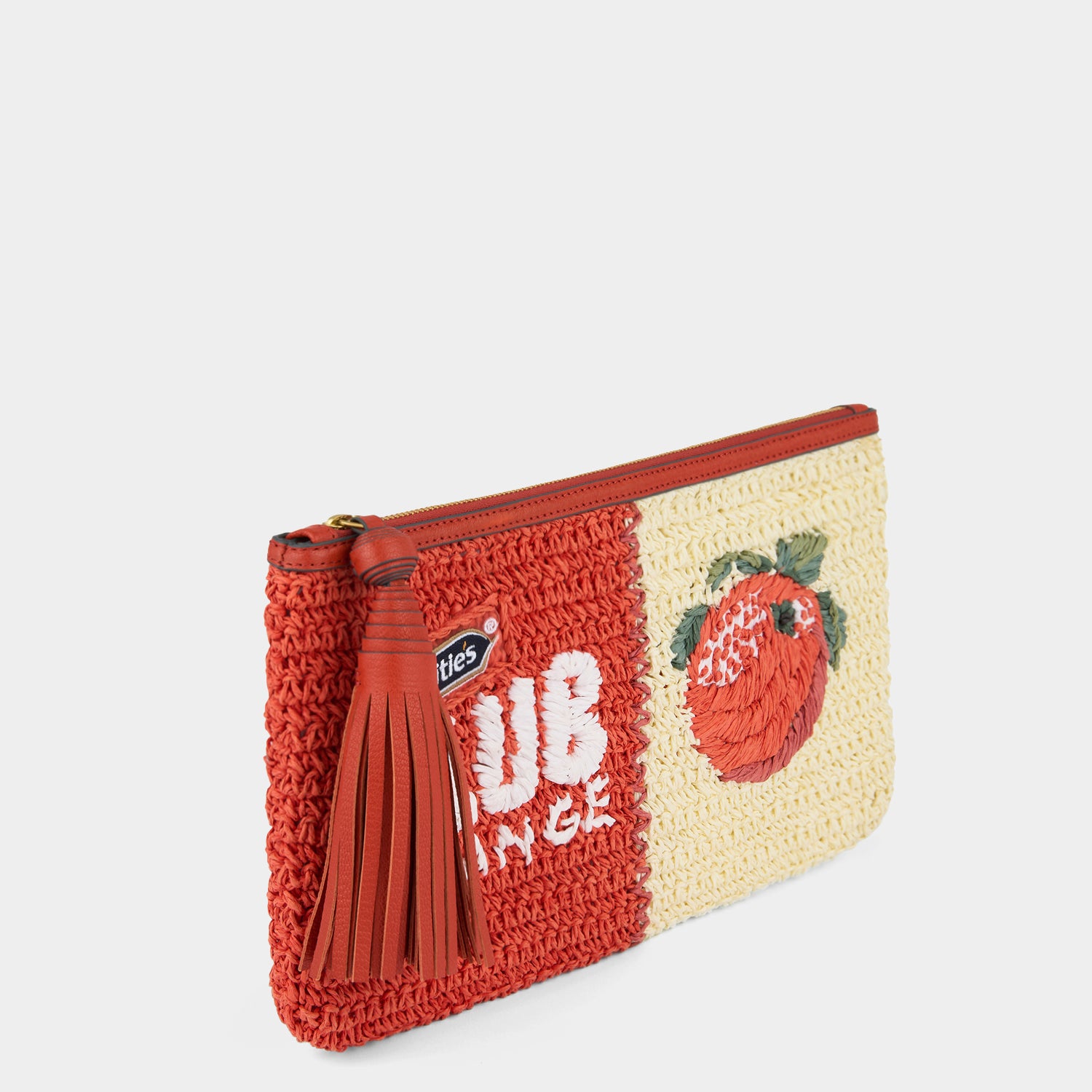 Anya Brands Club Orange Pochette -

          
            Paper Raffia in Clementine Orange/Chalk White -
          

          Anya Hindmarch EU
