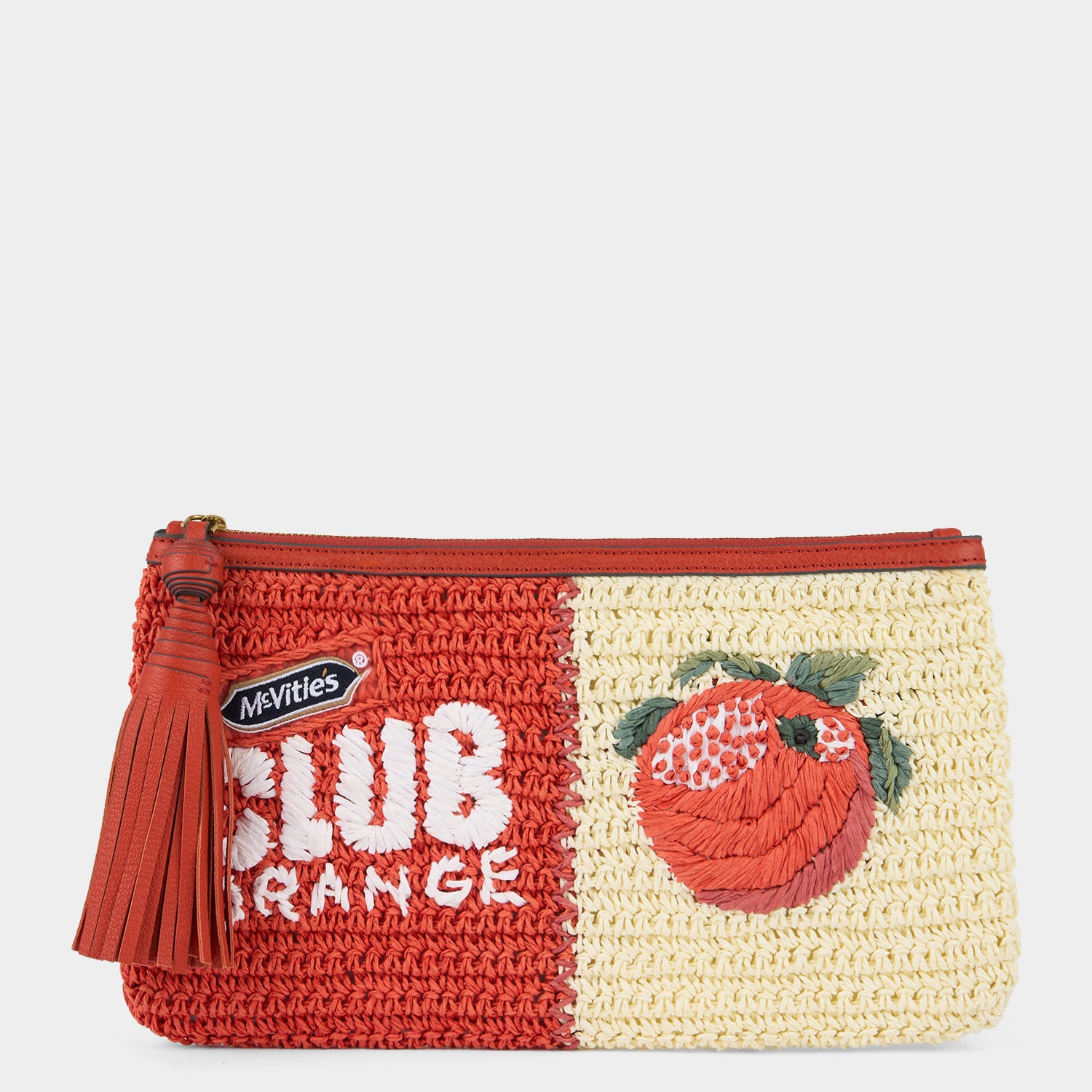 Anya Brands Club Orange Pochette -

          
            Paper Raffia in Clementine Orange/Chalk White -
          

          Anya Hindmarch EU
