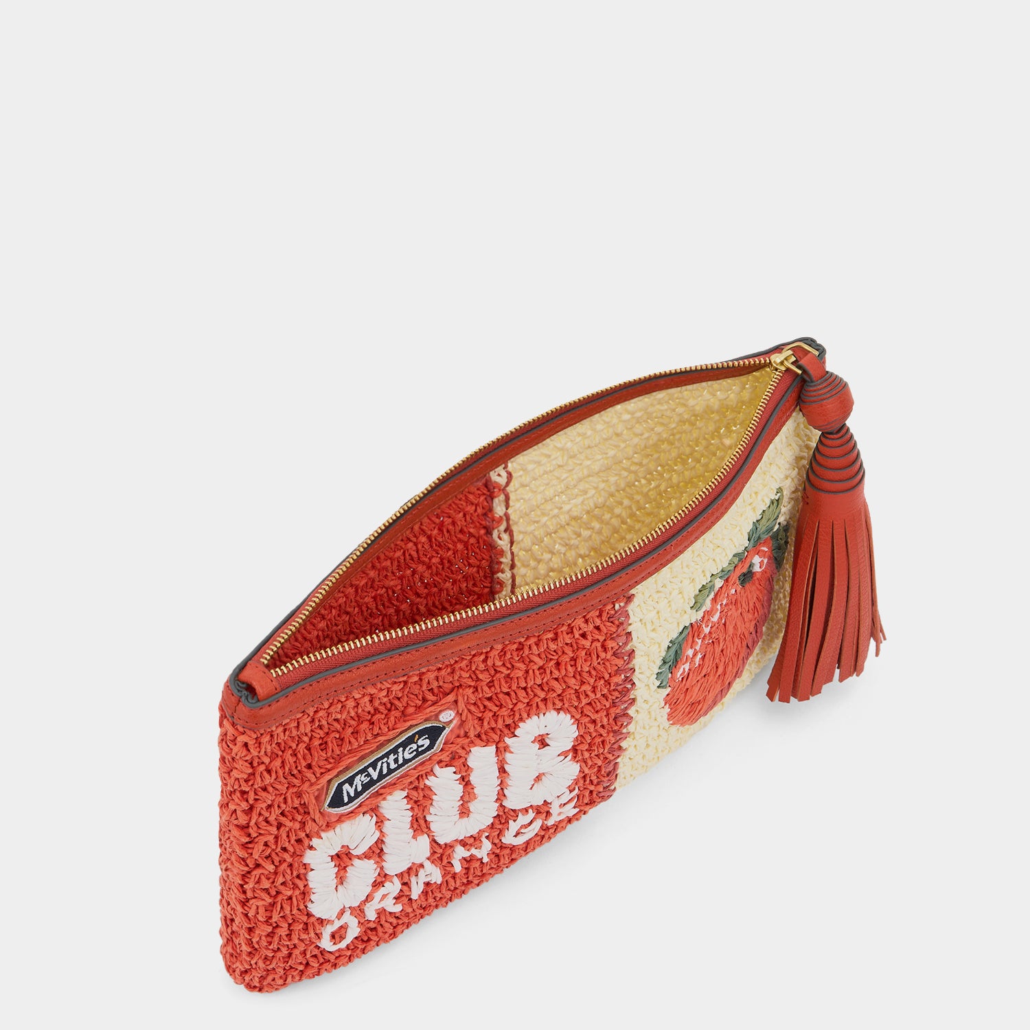 Anya Brands Club Orange Pochette -

          
            Paper Raffia in Clementine Orange/Chalk White -
          

          Anya Hindmarch EU
