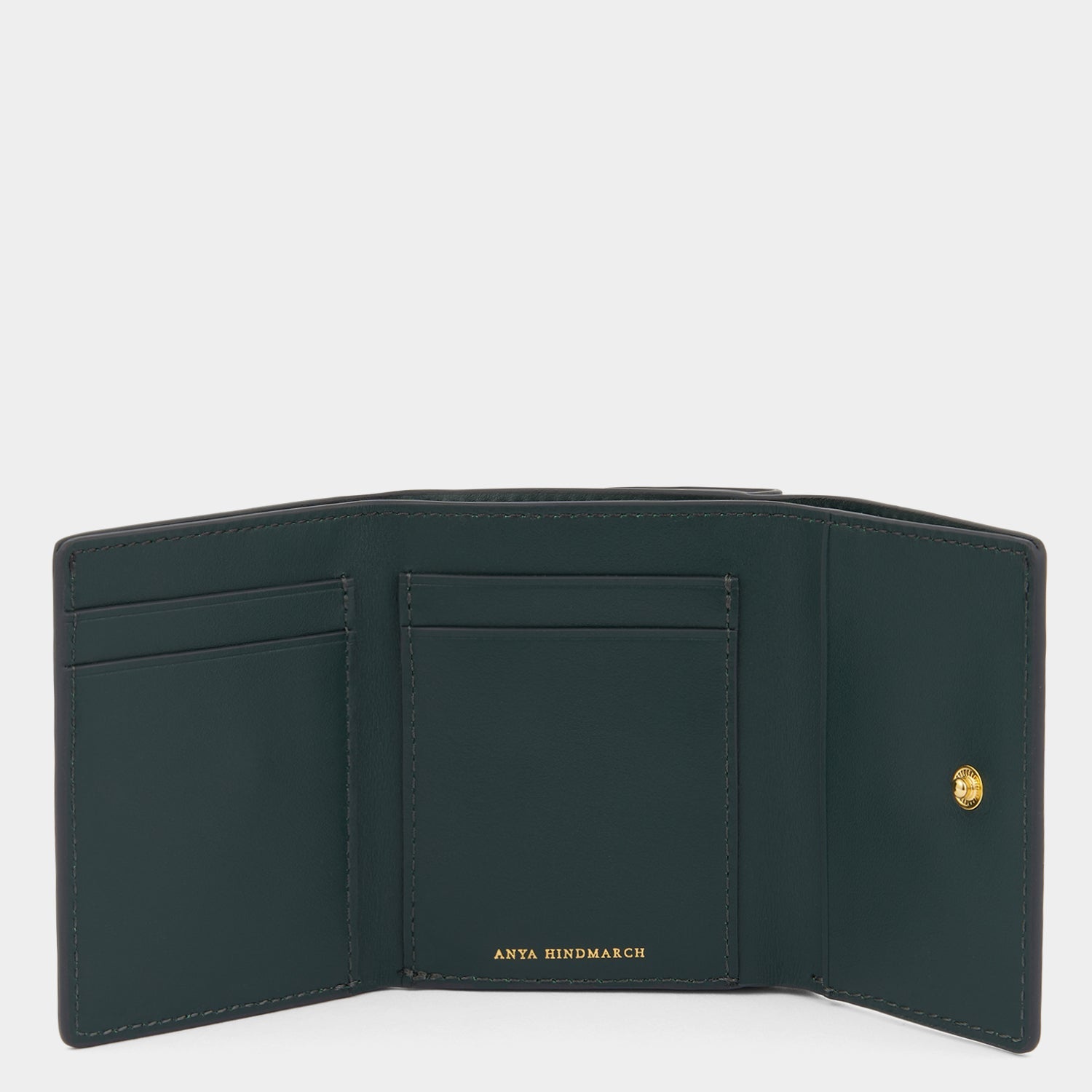 Snake Mini Trifold Wallet -

          
            Capra Leather in Ink Green -
          

          Anya Hindmarch EU
