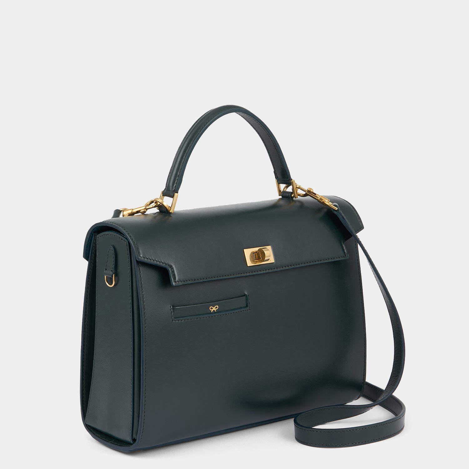 Mortimer Top Handle -

          
            Calf Leather in Ink Green -
          

          Anya Hindmarch EU
