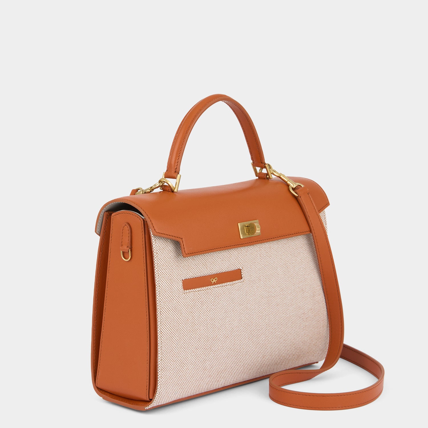 Mortimer in Spice Silky Calf with Manilla Canvas -

          
            Calf Leather in Spice/Manilla Beige -
          

          Anya Hindmarch EU
