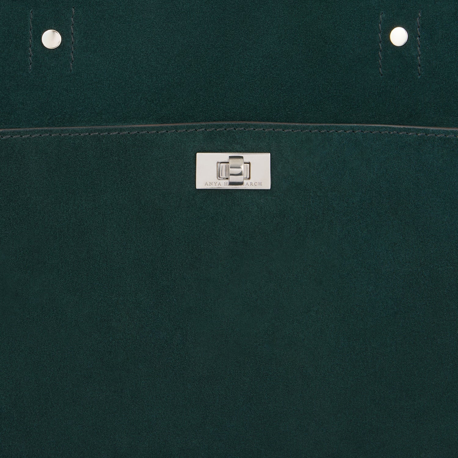 Wilson Shoulder Bag with Studs -

          
            Suede/Calf Leather in Ink Green -
          

          Anya Hindmarch EU
