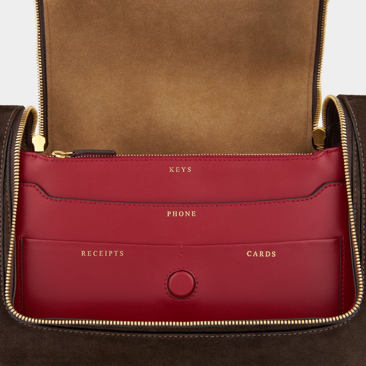 Vere Shoulder Bag -

          
            Suede/Calf Leather in Truffle -
          

          Anya Hindmarch EU
