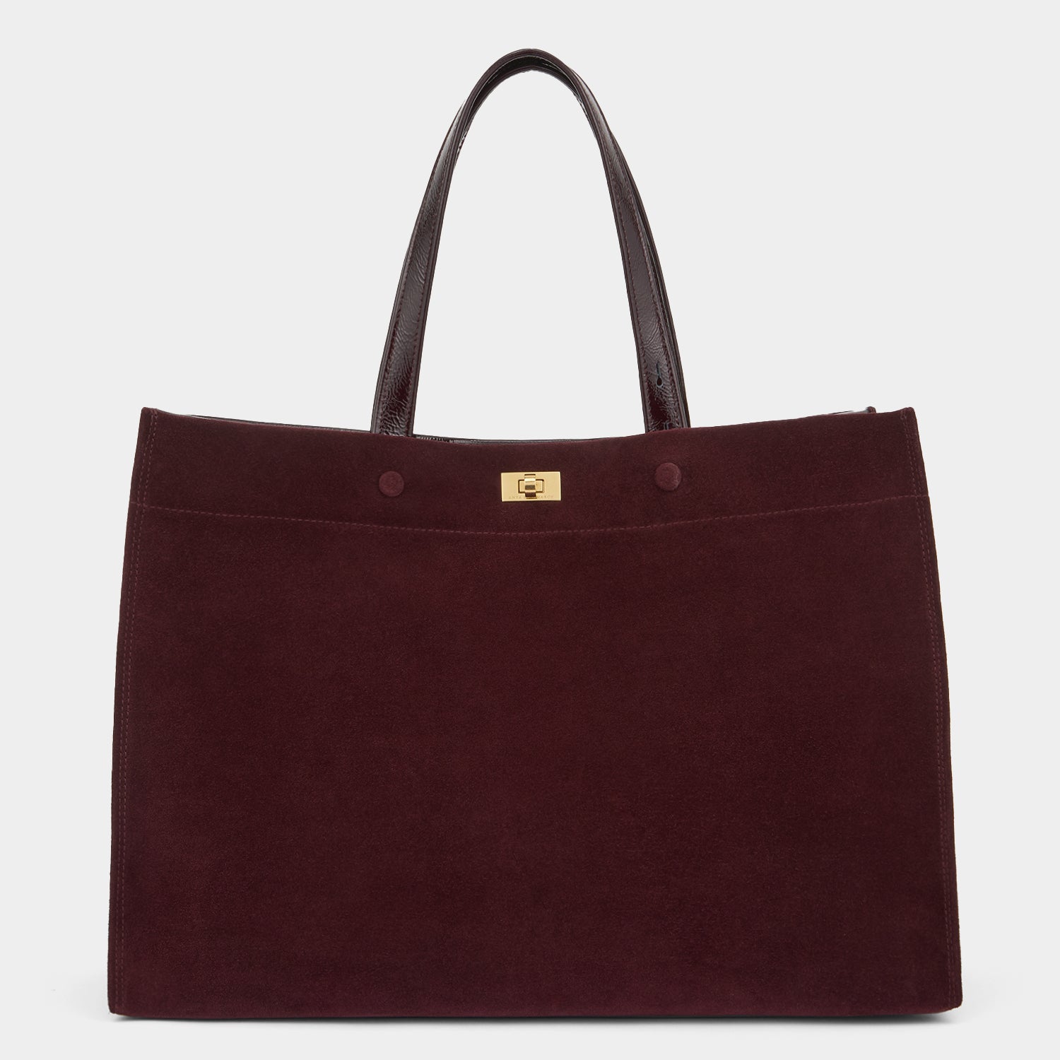 Mortimer Tote -

          
            Suede/Patent Leather in Grape -
          

          Anya Hindmarch EU
