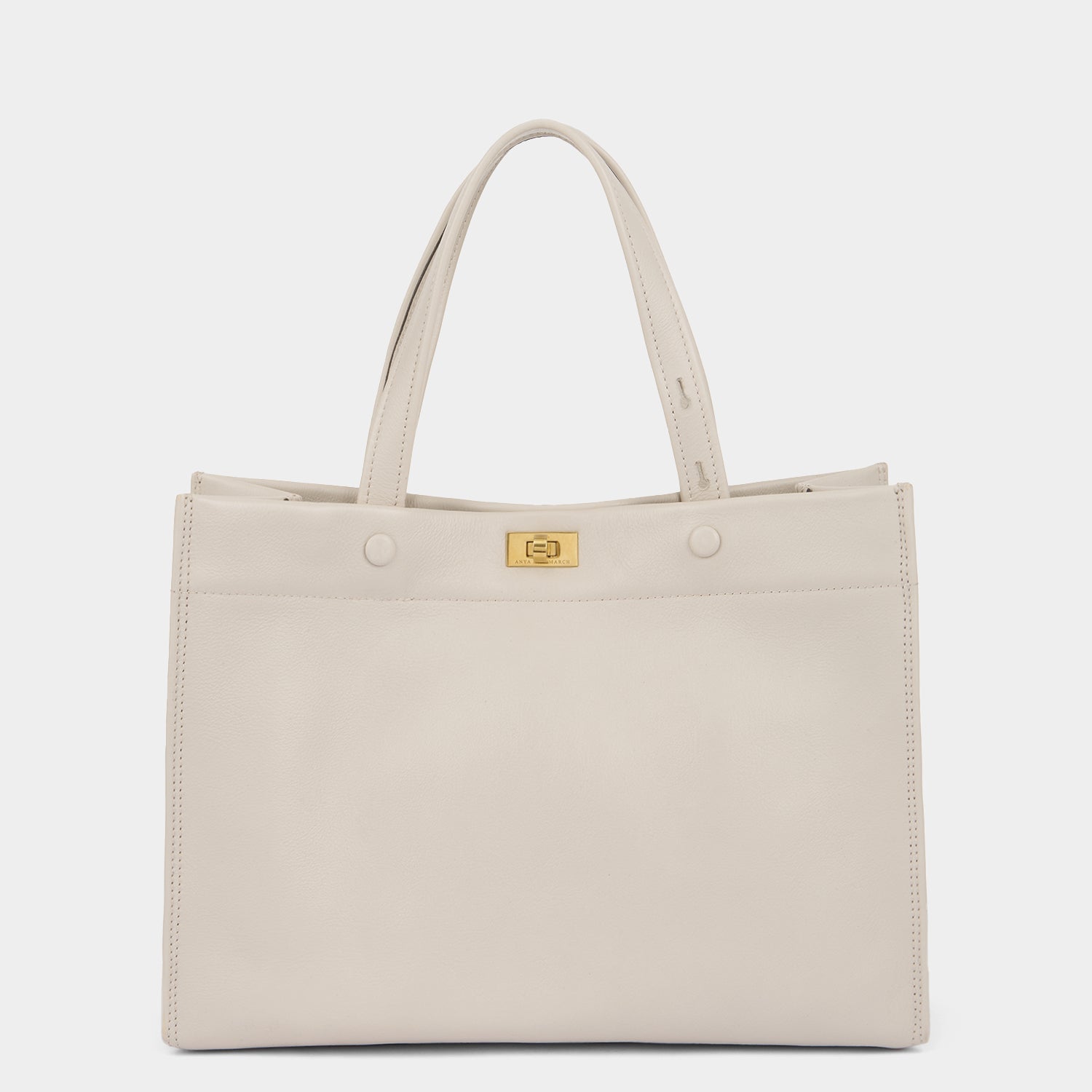 Mortimer Small Tote -

          
            Calf Leather in Chalk White -
          

          Anya Hindmarch EU
