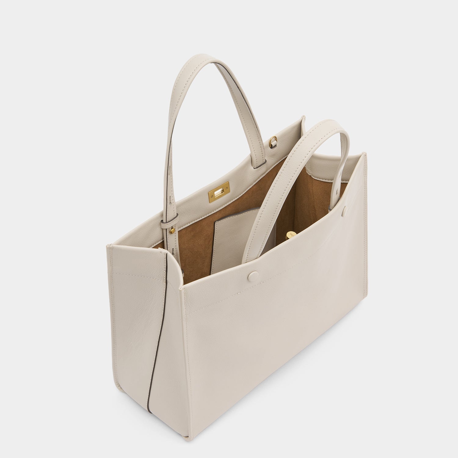 Mortimer Small Tote -

          
            Calf Leather in Chalk White -
          

          Anya Hindmarch EU
