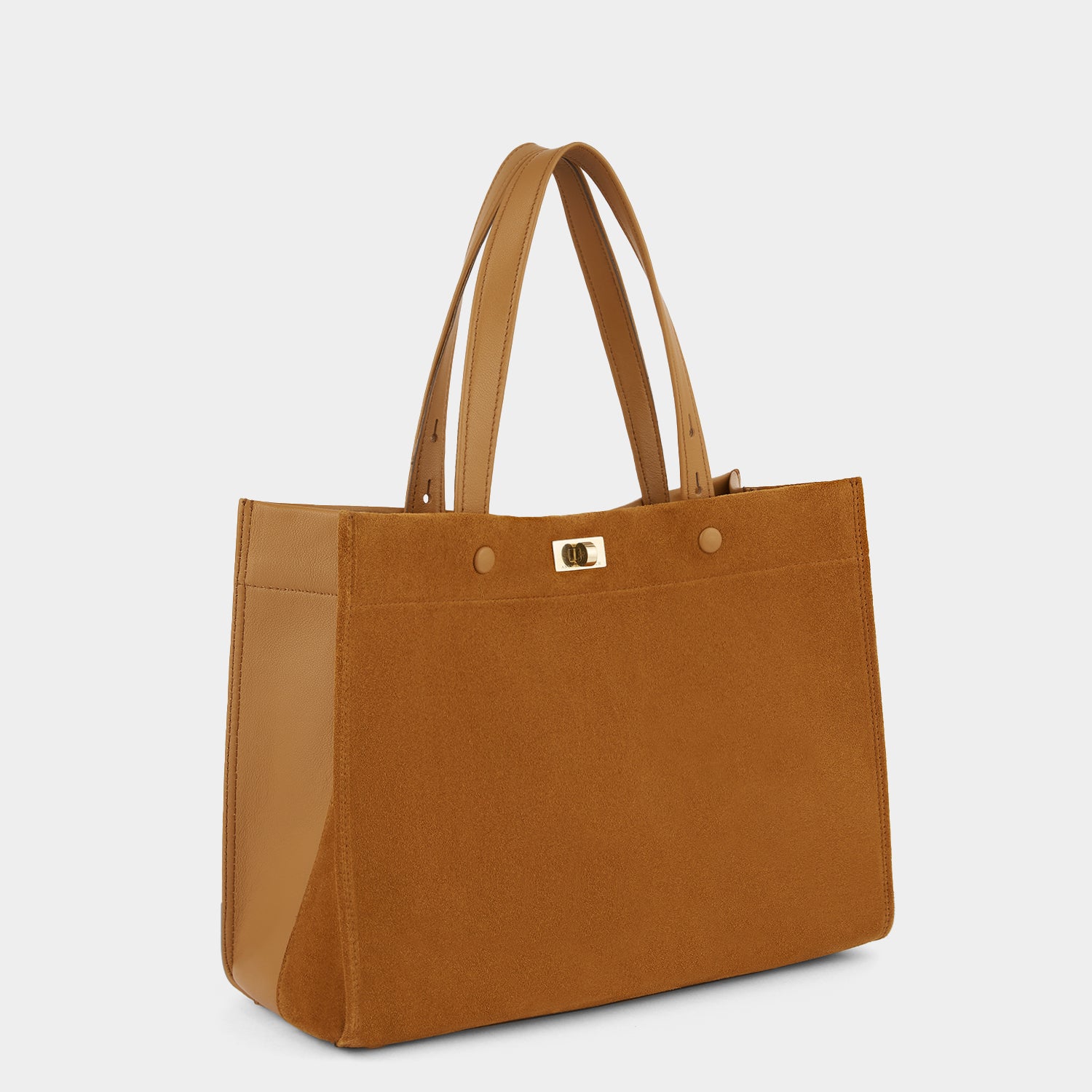 Mortimer Small Tote -

          
            Suede/Calf Leather in Manilla Beige -
          

          Anya Hindmarch EU
