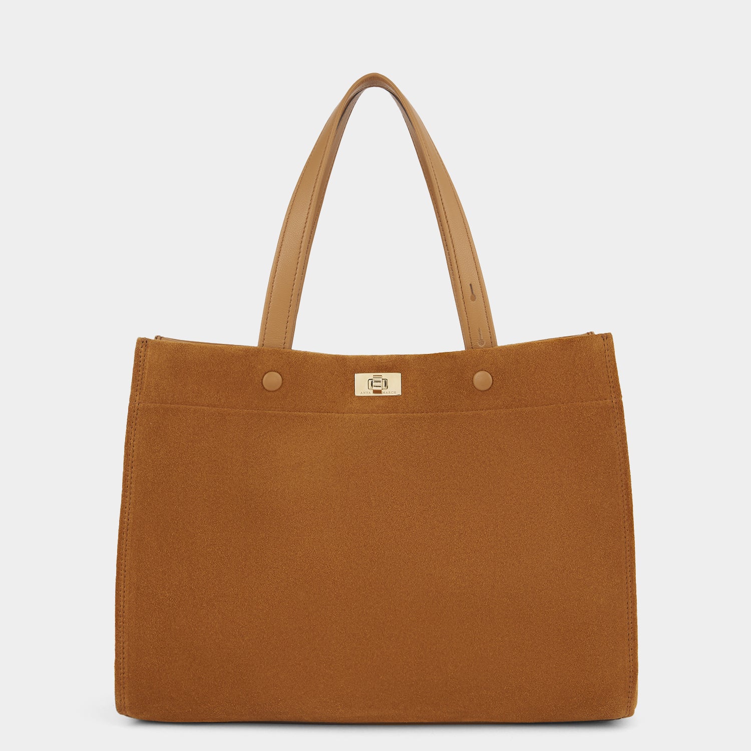 Mortimer Small Tote -

          
            Suede/Calf Leather in Manilla Beige -
          

          Anya Hindmarch EU
