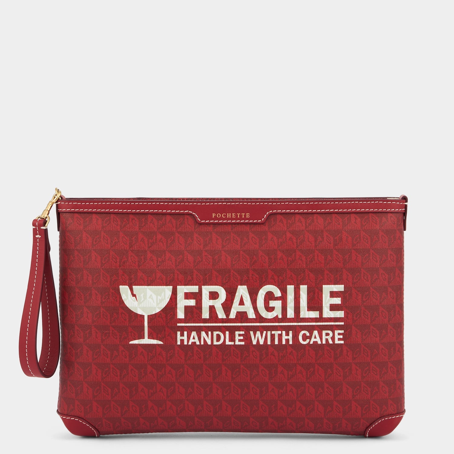 Fragile I am a Plastic Bag Pochette -

          
            Recycled Canvas in Vampire -
          

          Anya Hindmarch EU
