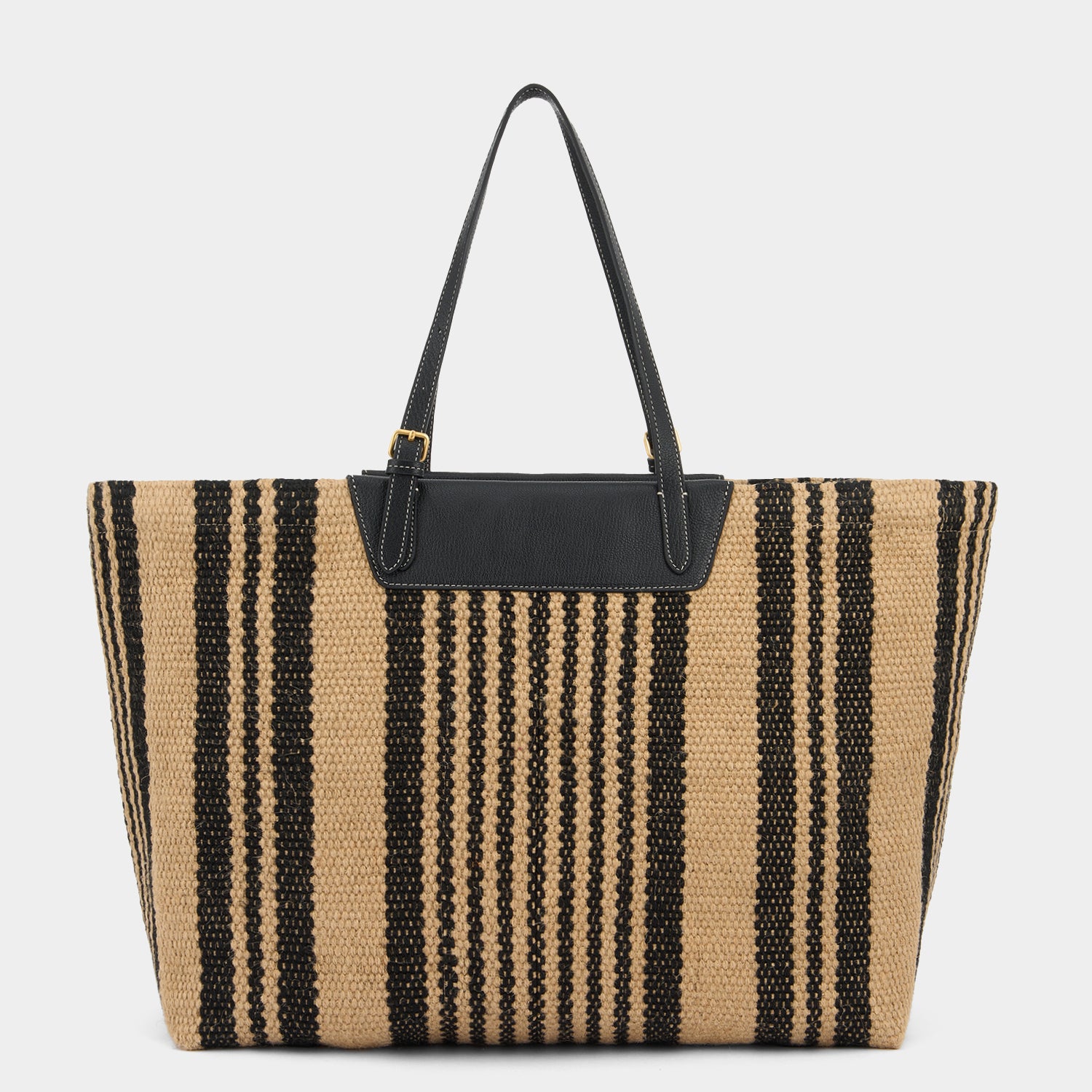 E/W Jute Tote -

          
            Jute/Goat Leather in Black/Natural -
          

          Anya Hindmarch EU
