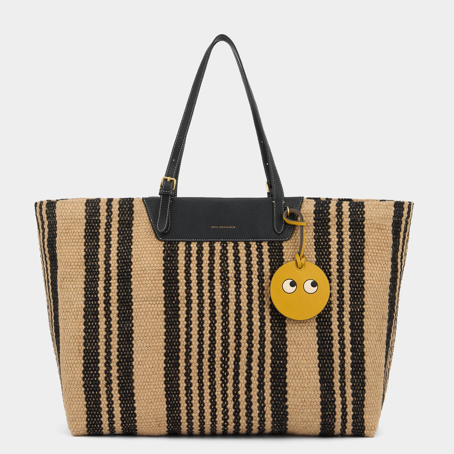 E/W Jute Tote -

          
            Jute/Goat Leather in Black/Natural -
          

          Anya Hindmarch EU
