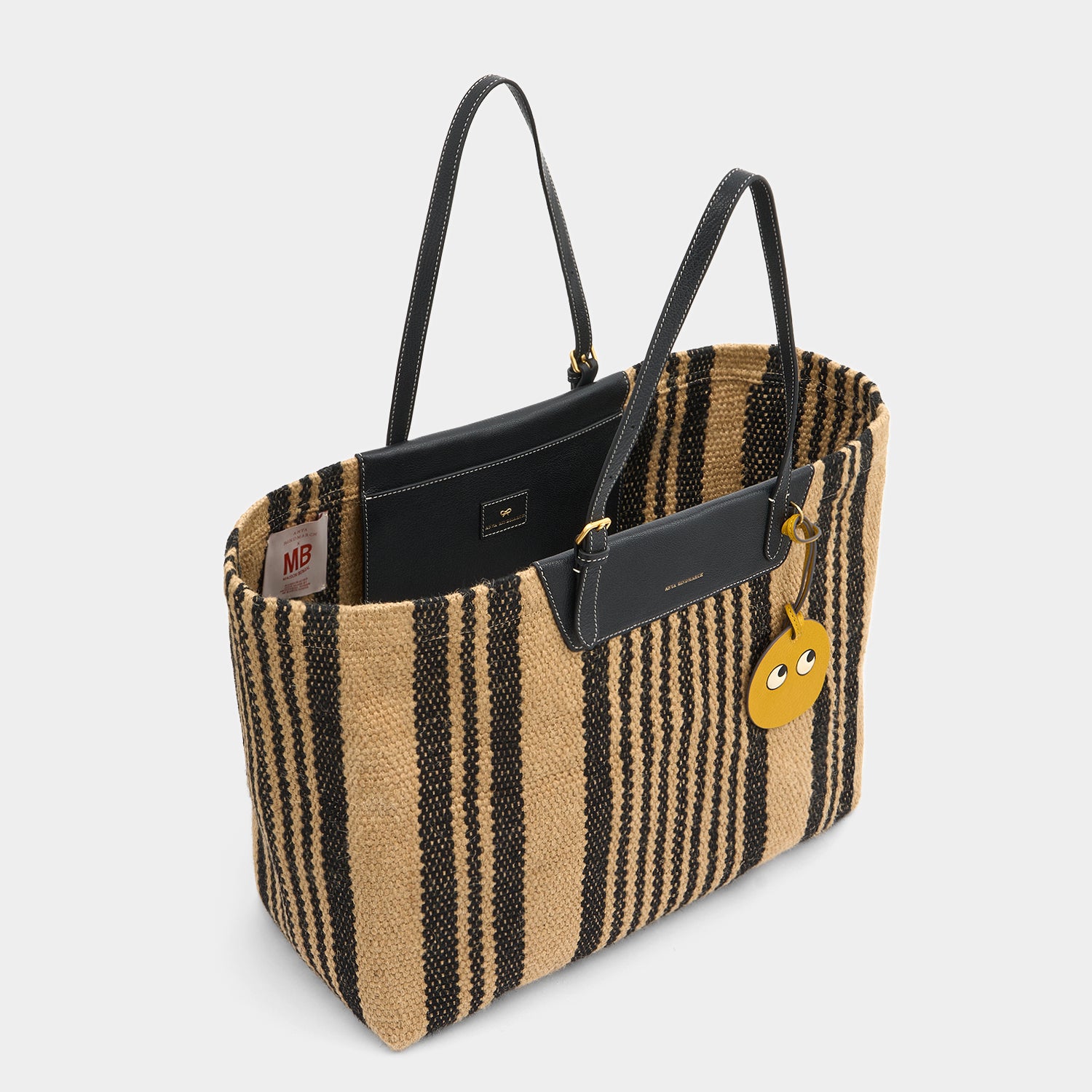 E/W Jute Tote -

          
            Jute/Goat Leather in Black/Natural -
          

          Anya Hindmarch EU
