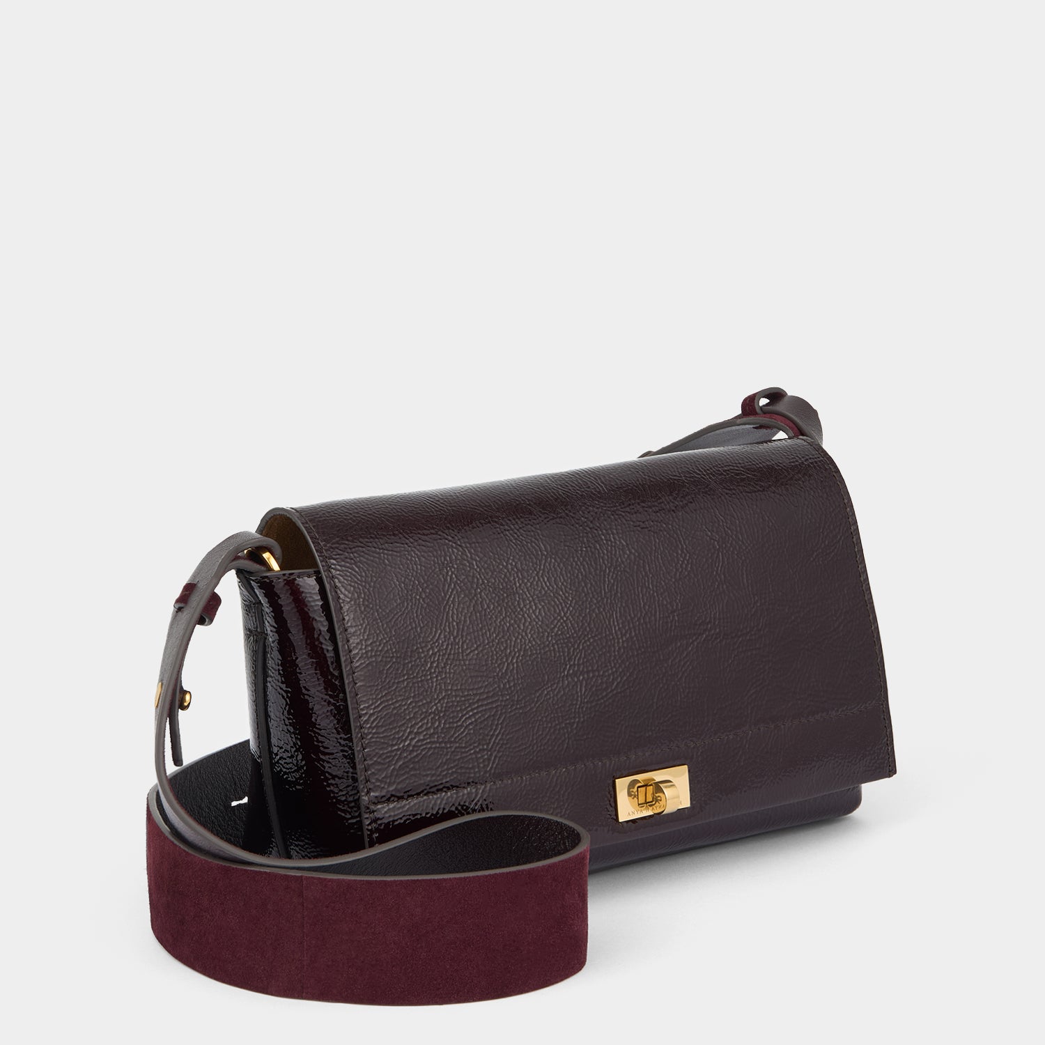 Mortimer Cross-body -

          
            Patent Leather/Suede in Grape -
          

          Anya Hindmarch EU
