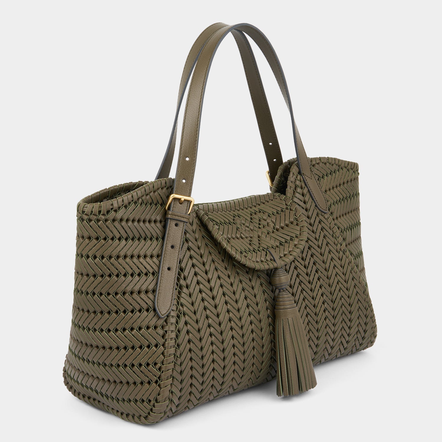 Neeson Tassel Tote -

          
            Capra Leather in Khaki -
          

          Anya Hindmarch EU
