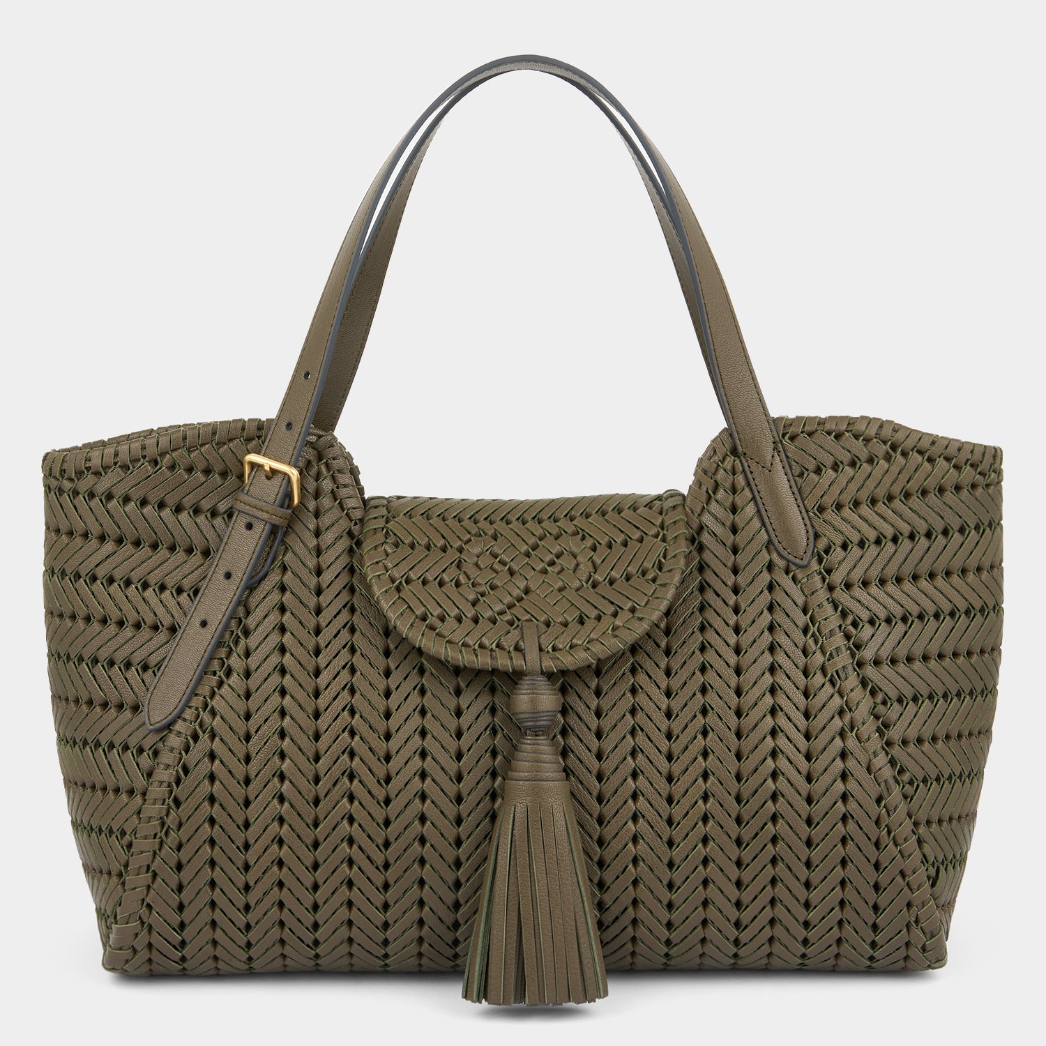 Neeson Tassel Tote -

          
            Capra Leather in Khaki -
          

          Anya Hindmarch EU
