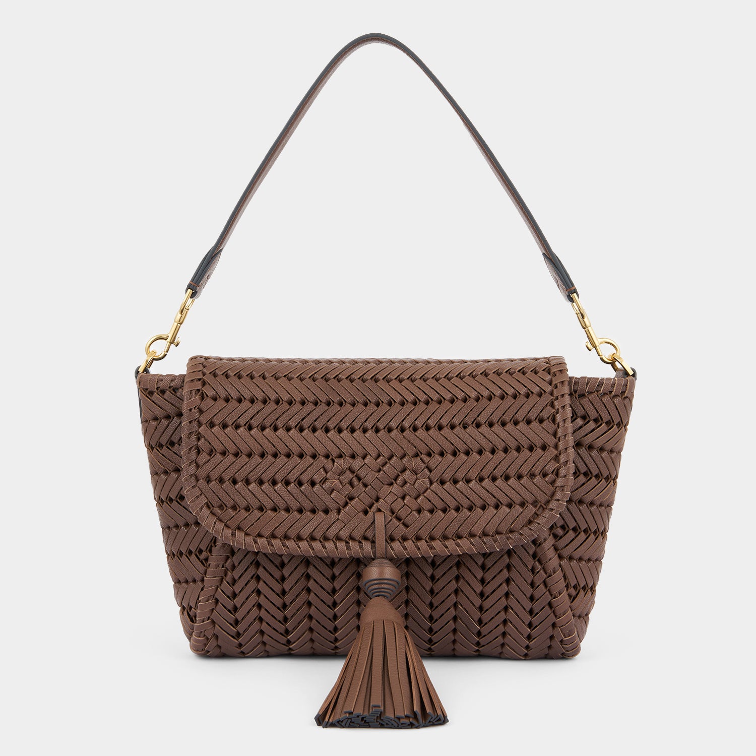 Neeson Tassel Shoulder Bag -

          
            Capra Leather in Vole -
          

          Anya Hindmarch EU
