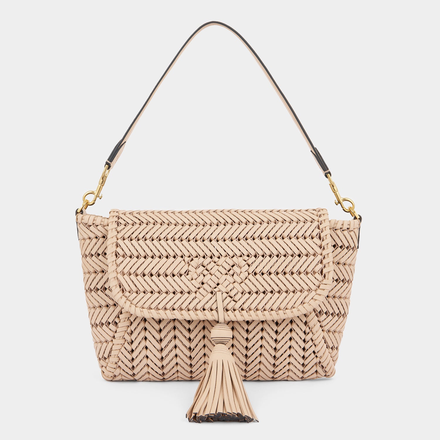 Neeson Tassel Shoulder Bag -

          
            Capra Leather in Calico -
          

          Anya Hindmarch EU
