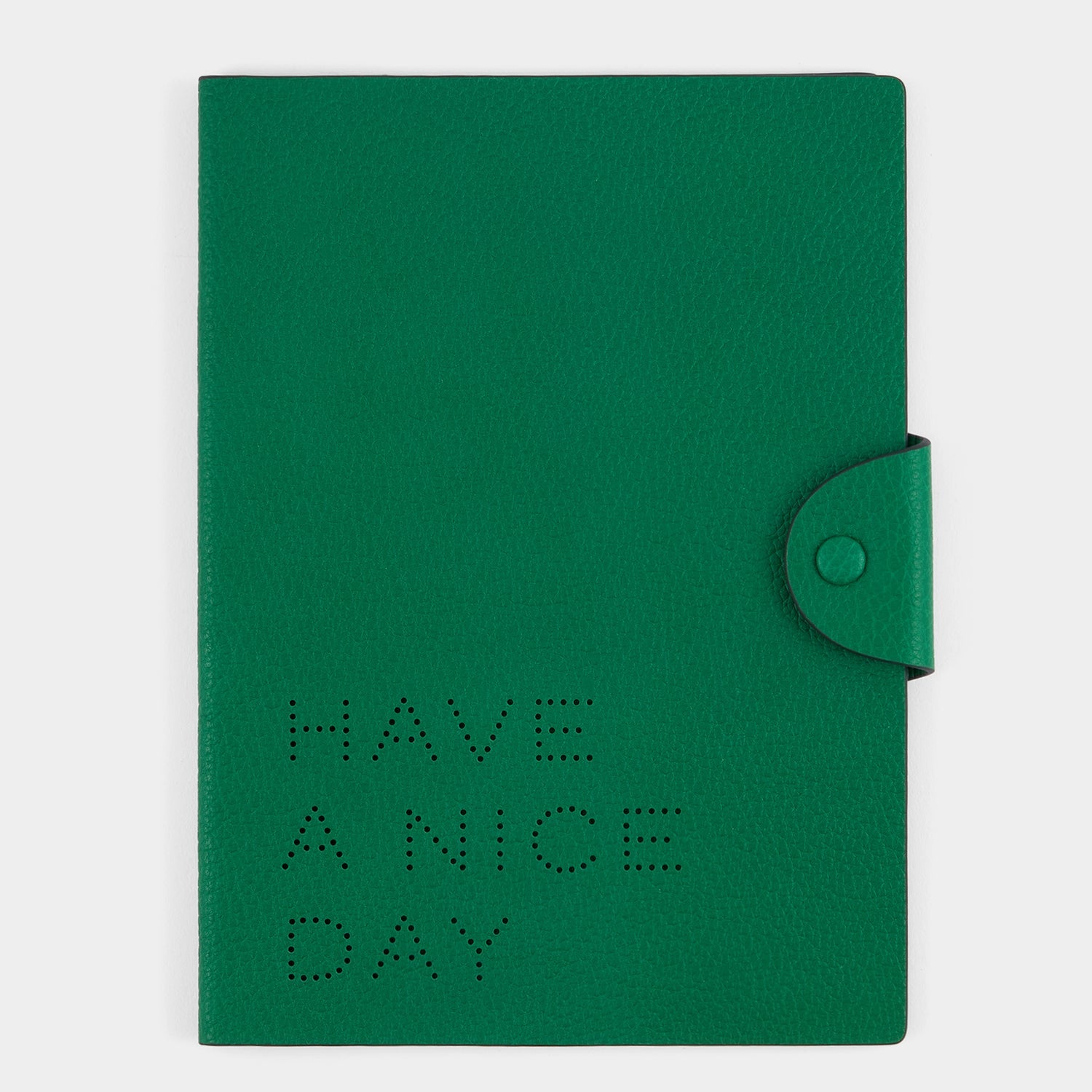 Have a Nice Day A5 Journal -

          
            Calf Leather in Emerald -
          

          Anya Hindmarch EU
