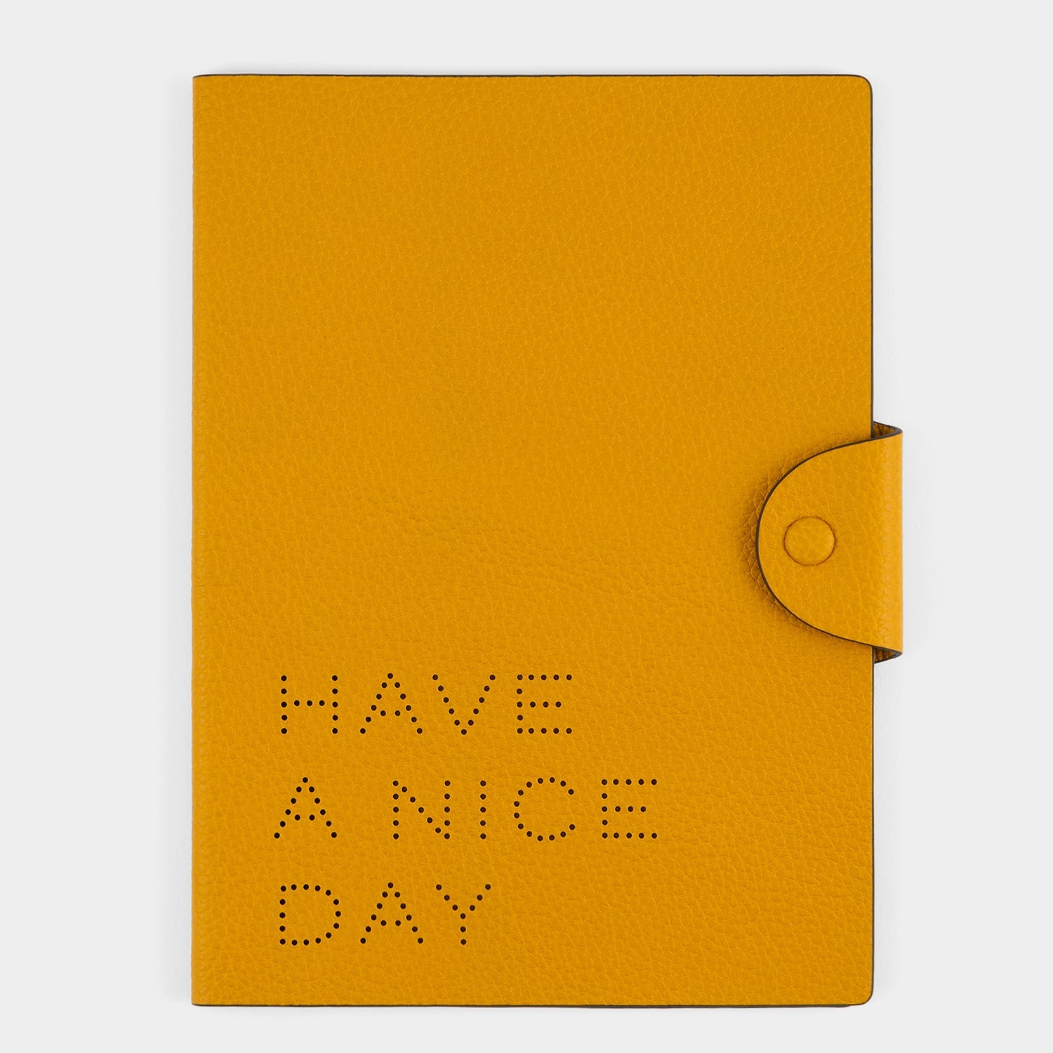 Have a Nice Day A5 Journal -

          
            Calf Leather in Mustard -
          

          Anya Hindmarch EU
