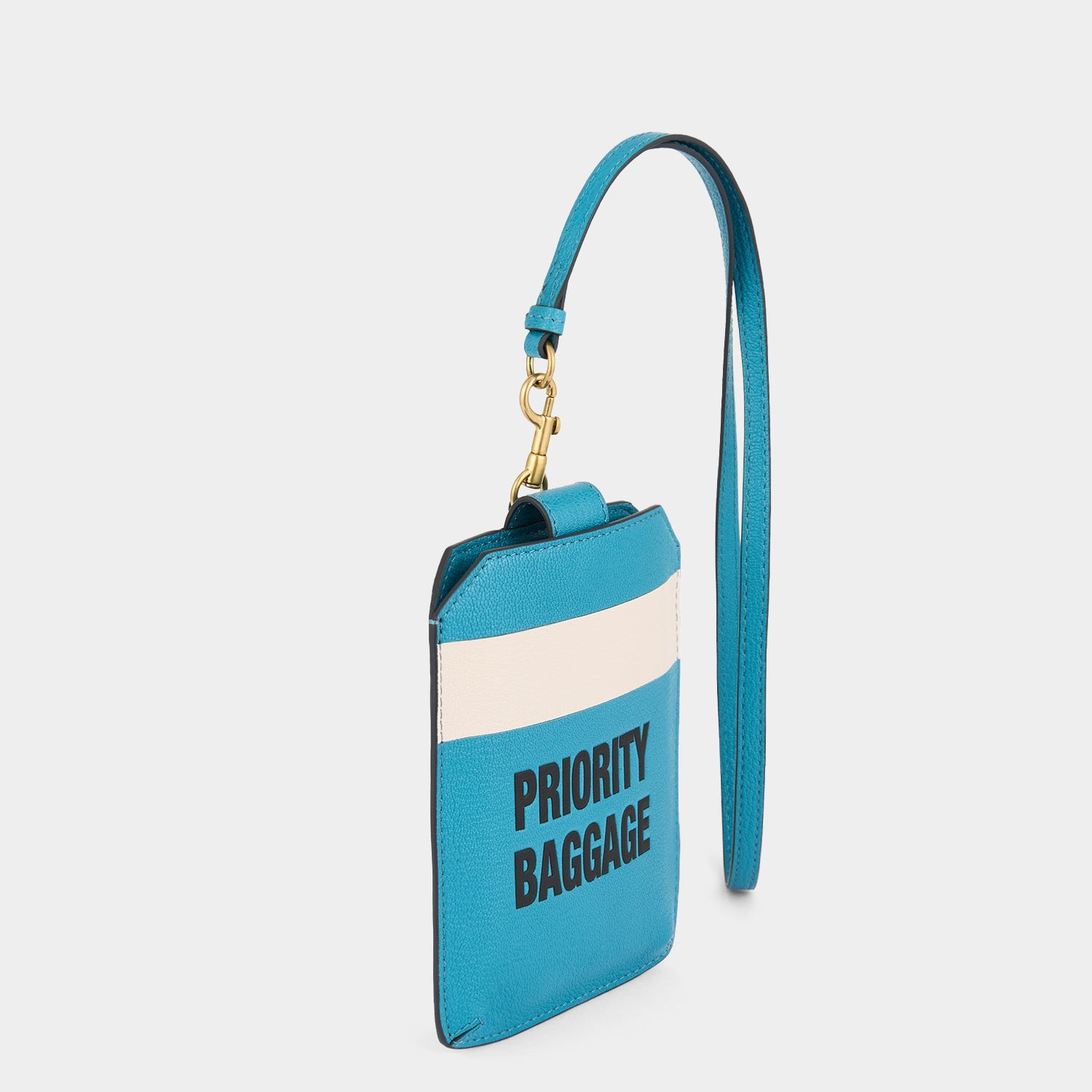 Priority Baggage Travel Lanyard -

          
            Capra Leather in London Blue -
          

          Anya Hindmarch EU
