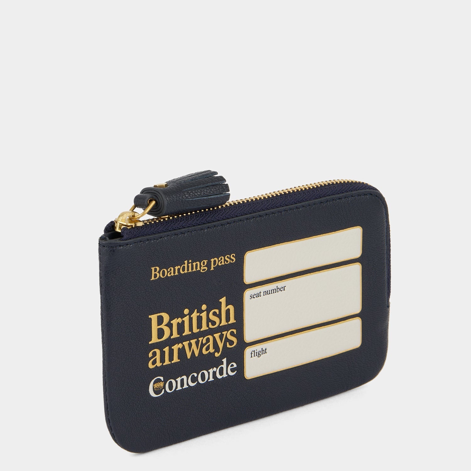 Anya Brands British Airways Concorde Zip Loose Pocket -

          
            Capra Leather in Marine Blue -
          

          Anya Hindmarch EU
