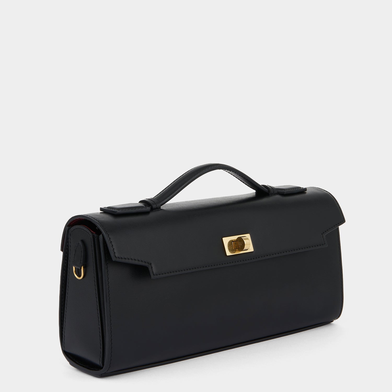 Black calf leather clutch by Anya Hindmarch