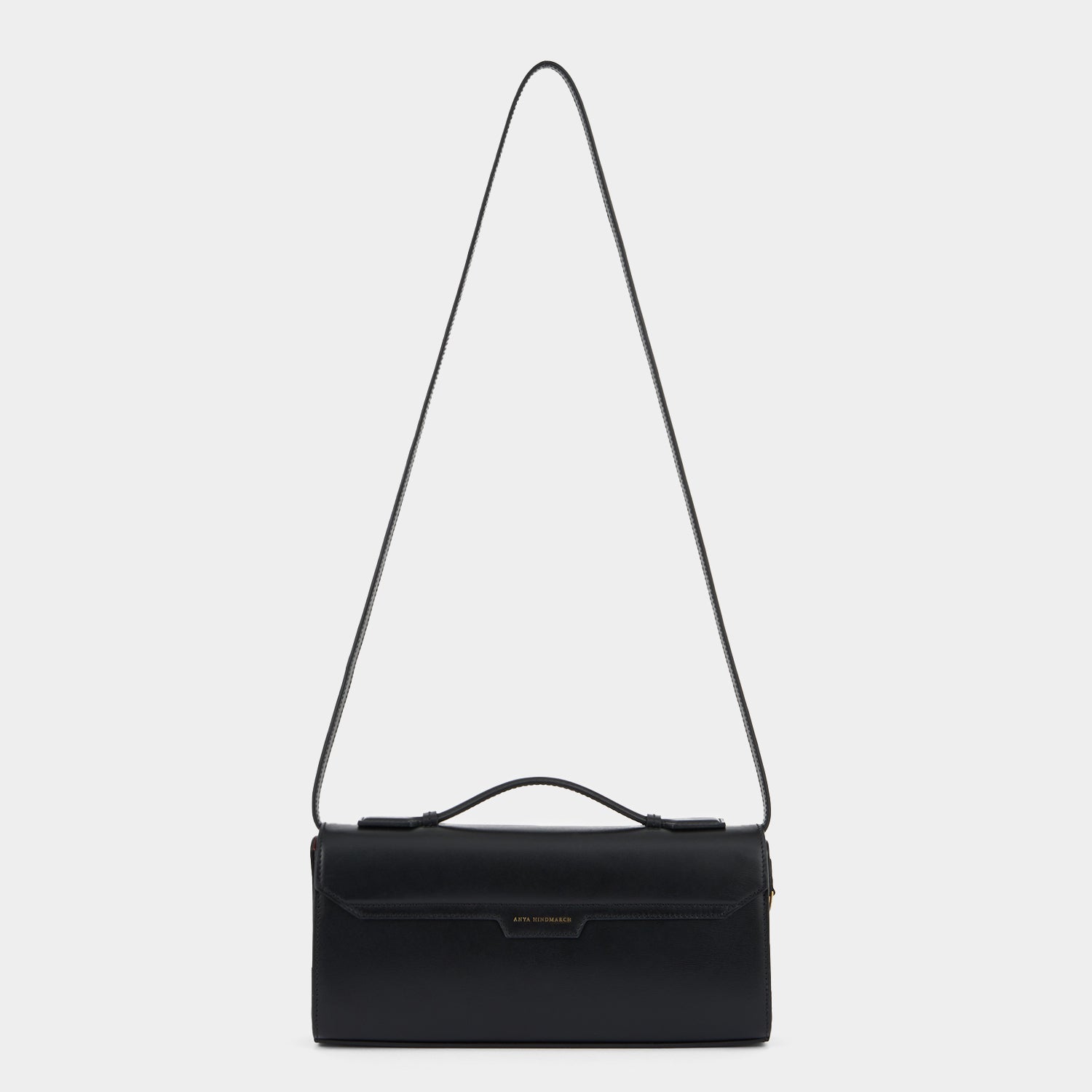 Black calf leather clutch by Anya Hindmarch
