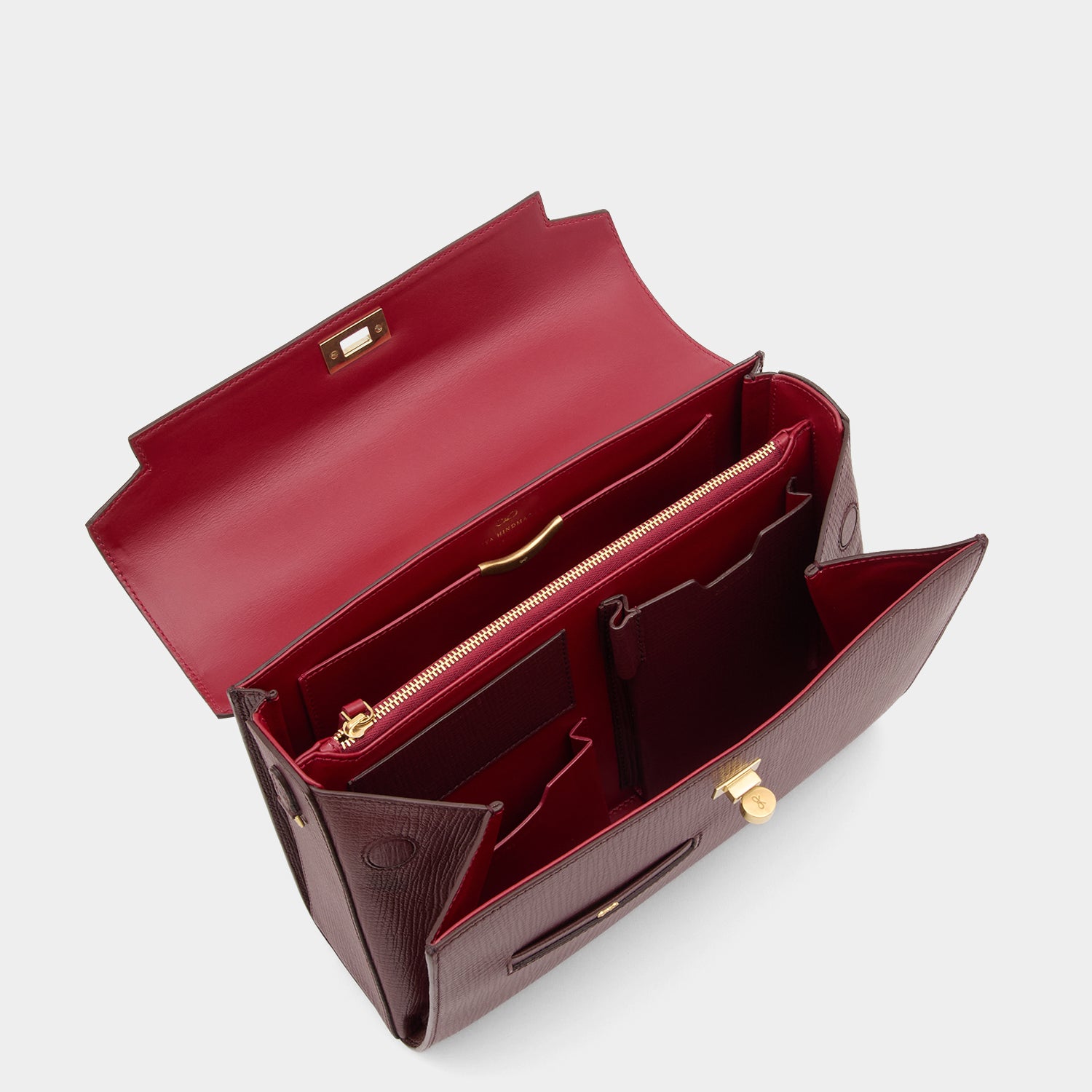 Mortimer Top Handle -

          
            Crosshatch Leather in Barolo Red  -
          

          Anya Hindmarch EU
