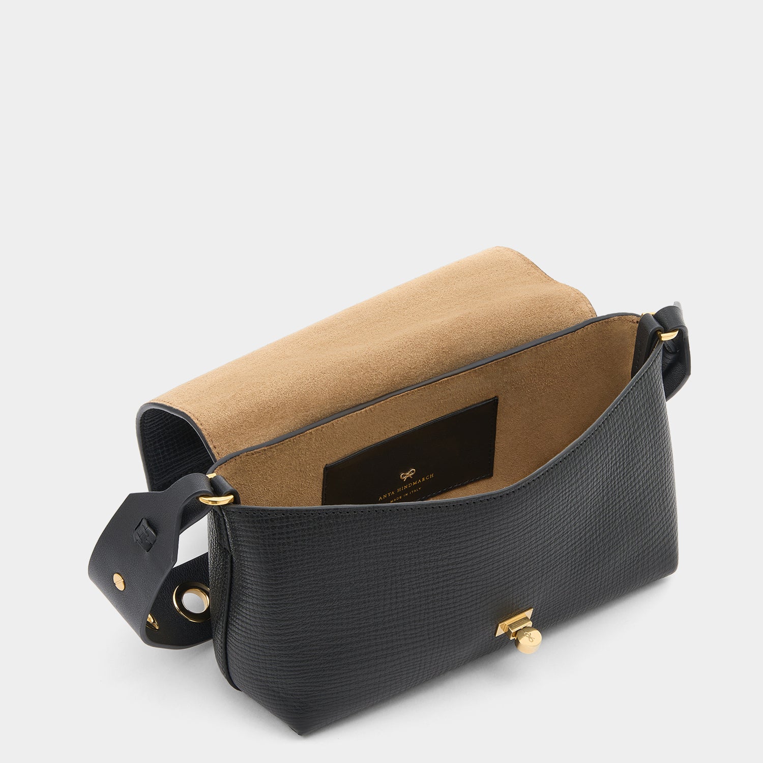 Mortimer Eyelet Cross-body -

          
            Crosshatch Leather in Black -
          

          Anya Hindmarch EU
