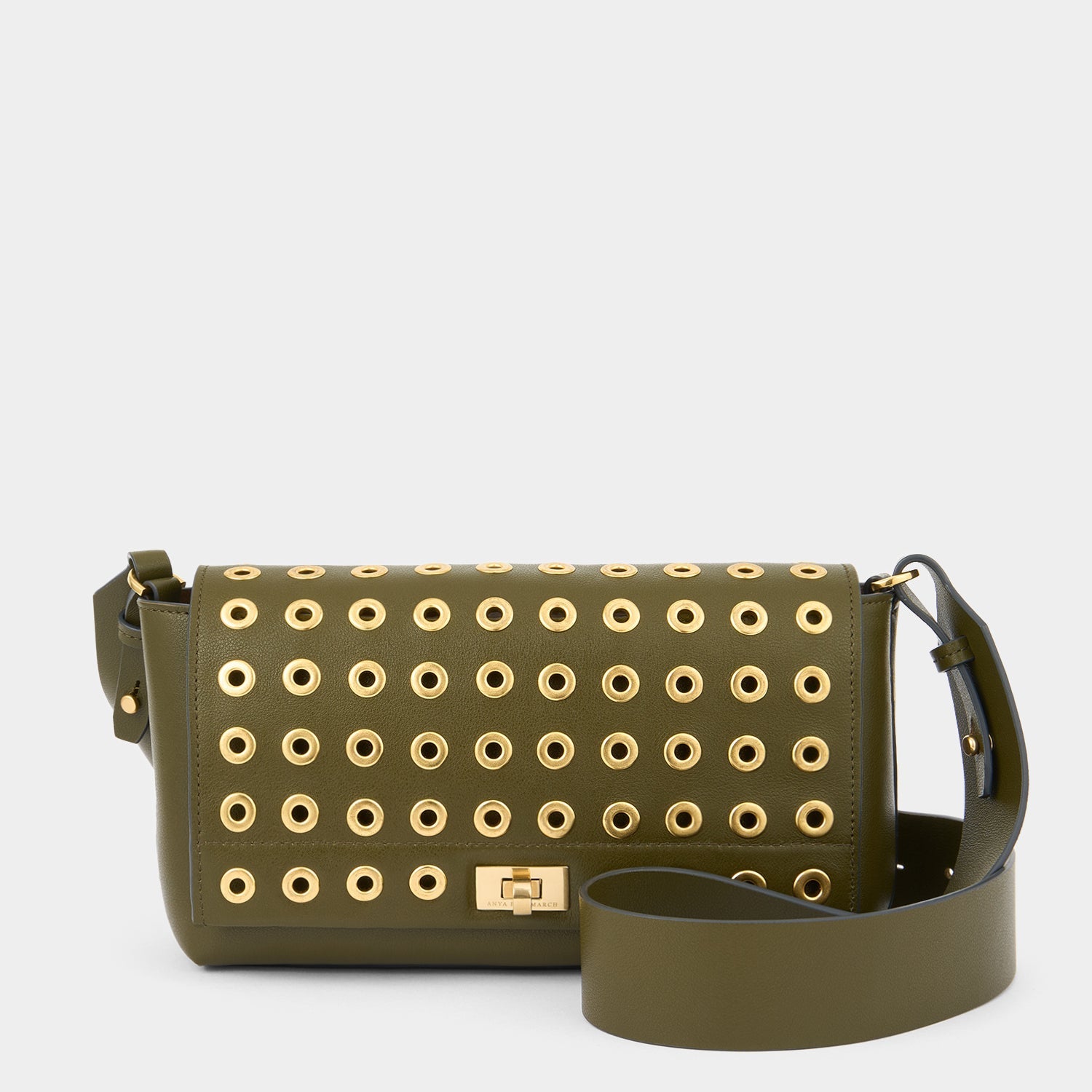 Mortimer Eyelet Cross-body -

          
            Smooth Leather in Bonsai Green -
          

          Anya Hindmarch EU
