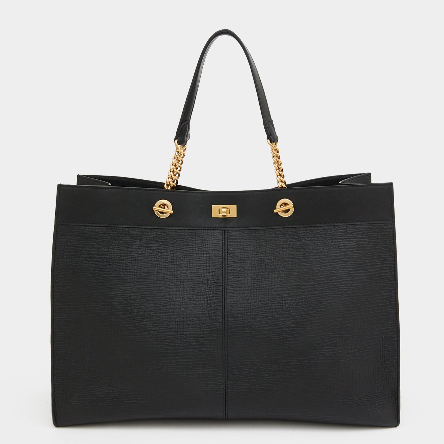 Mortimer Eyelet Tote -

          
            Crosshatch Leather in Black -
          

          Anya Hindmarch EU
