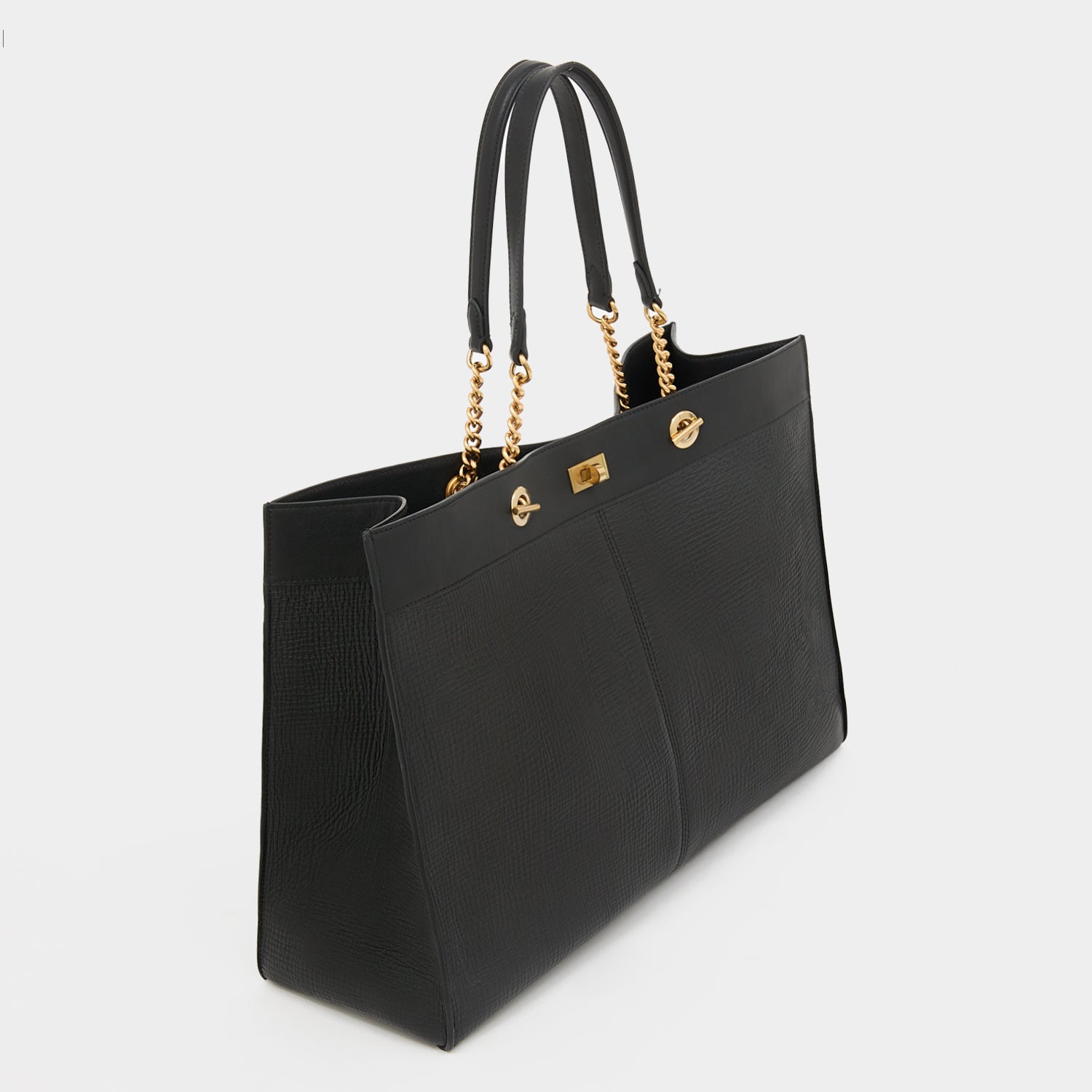 Mortimer Eyelet Tote -

          
            Crosshatch Leather in Black -
          

          Anya Hindmarch EU
