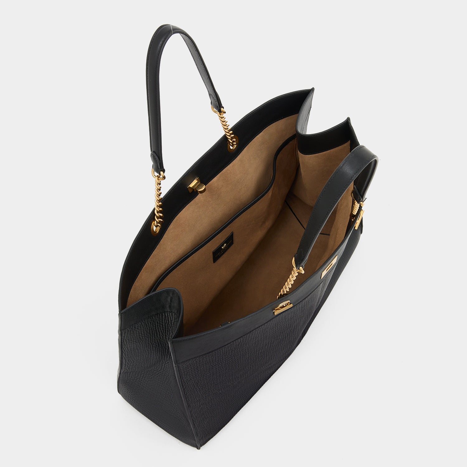 Mortimer Eyelet Tote -

          
            Crosshatch Leather in Black -
          

          Anya Hindmarch EU
