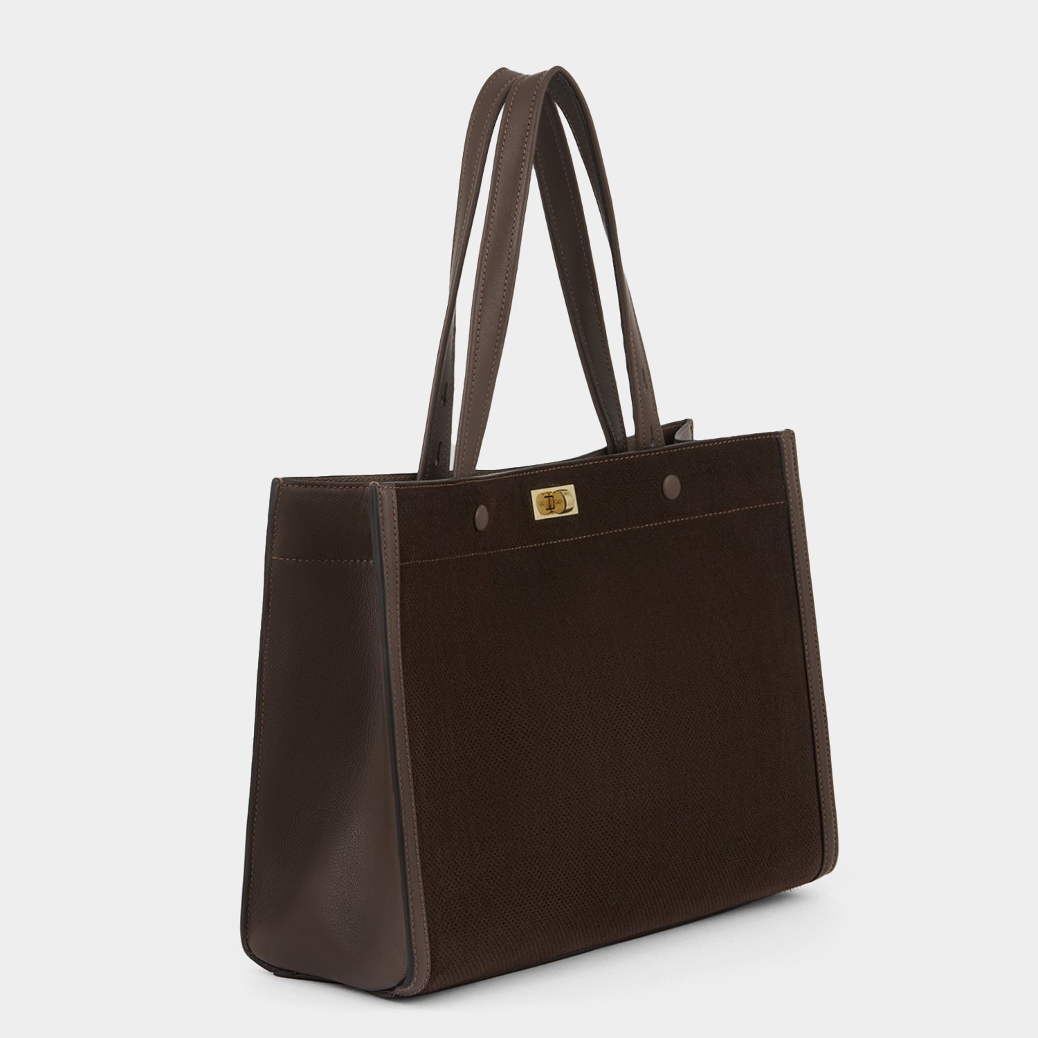 Mortimer Perforated Small Tote -

          
            Smooth Leather in Truffle Brown -
          

          Anya Hindmarch EU
