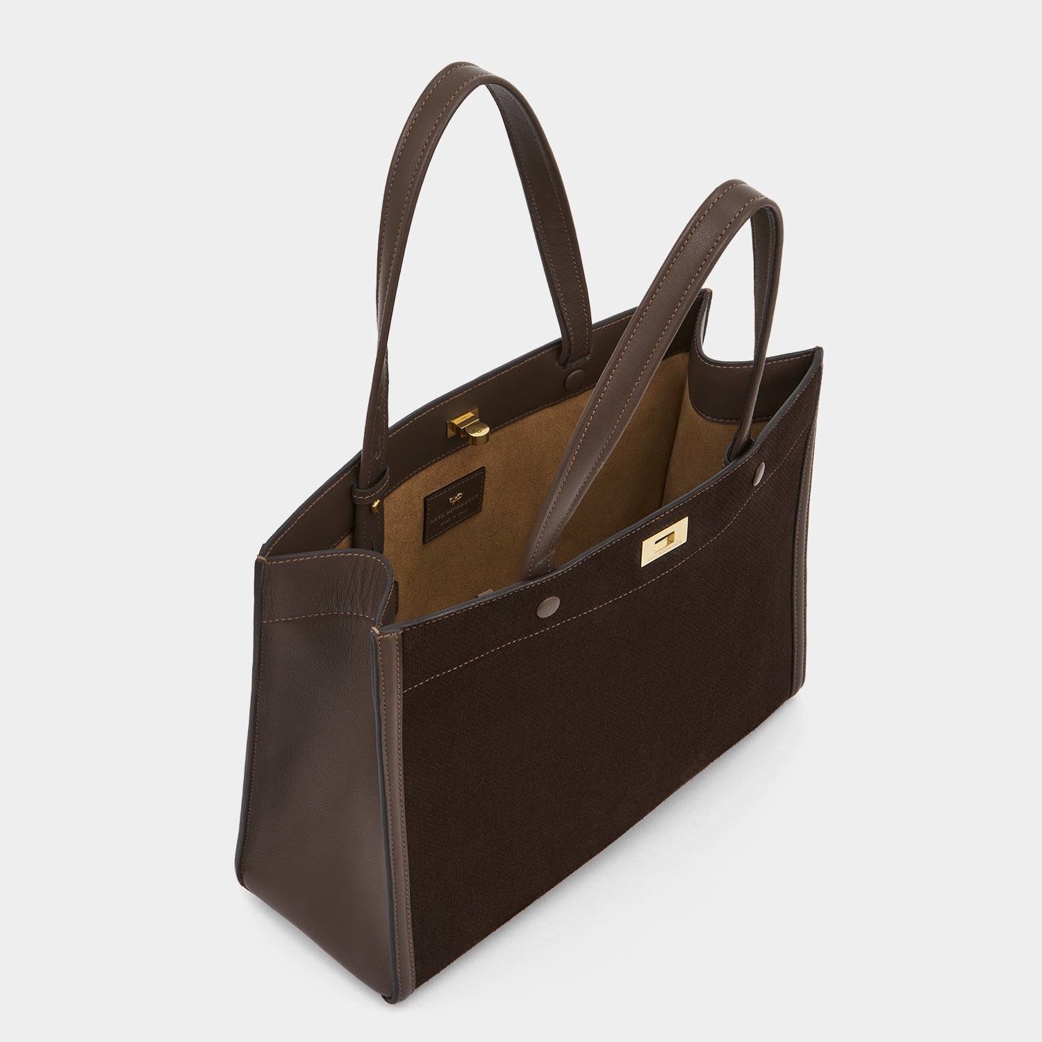 Mortimer Perforated Small Tote -

          
            Smooth Leather in Truffle Brown -
          

          Anya Hindmarch EU

