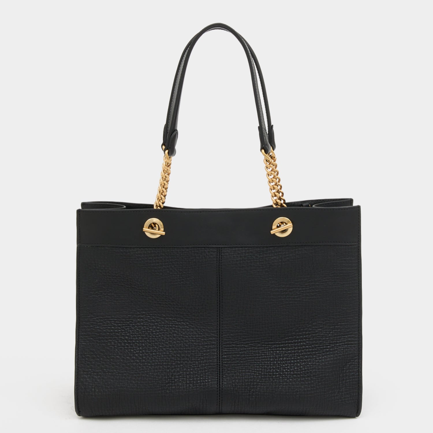 Mortimer Small Eyelet Tote -

          
            Crosshatch Leather in Black -
          

          Anya Hindmarch EU
