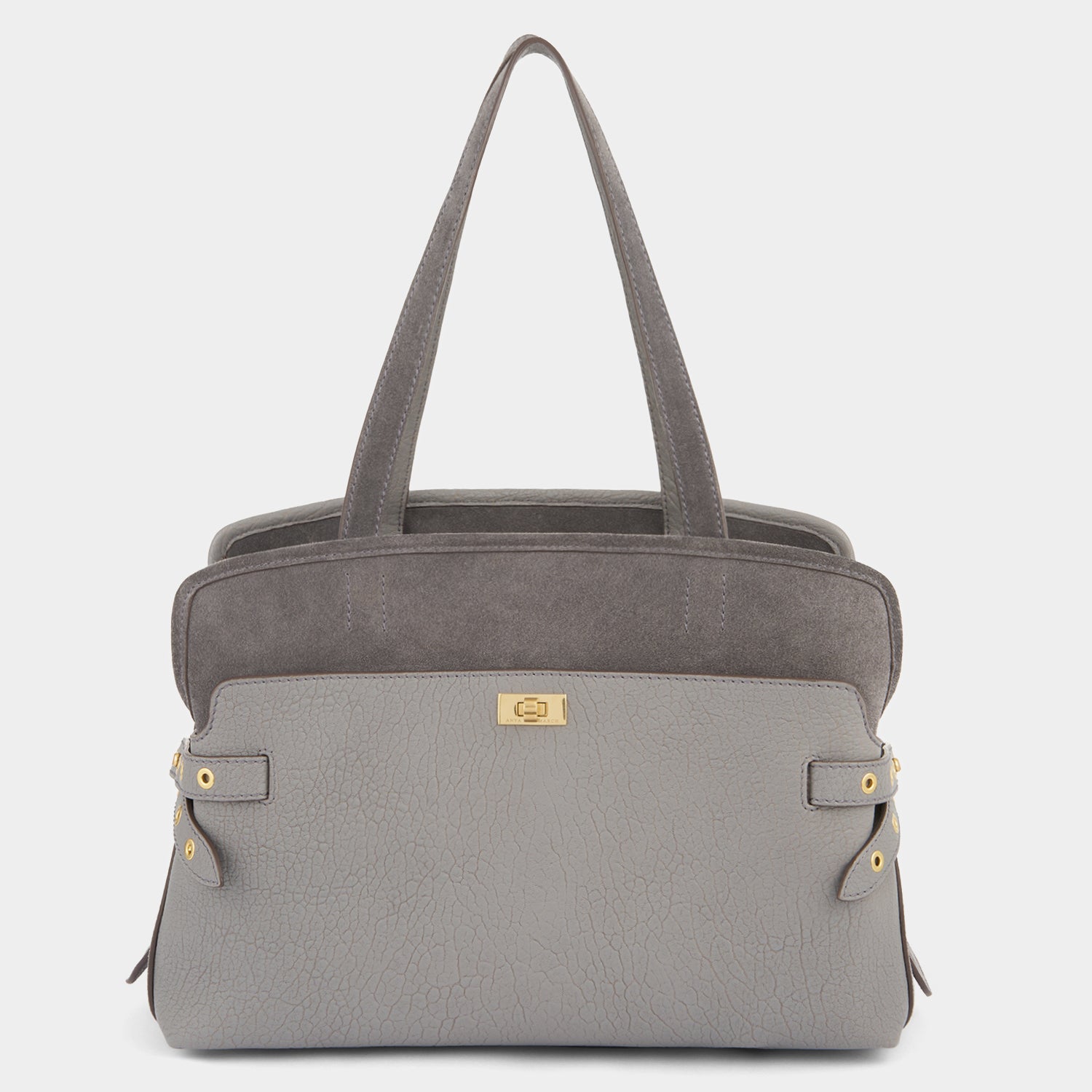 Wilson Eyelet Shoulder Bag -

          
            Suede Leather in Stone Grey -
          

          Anya Hindmarch EU

