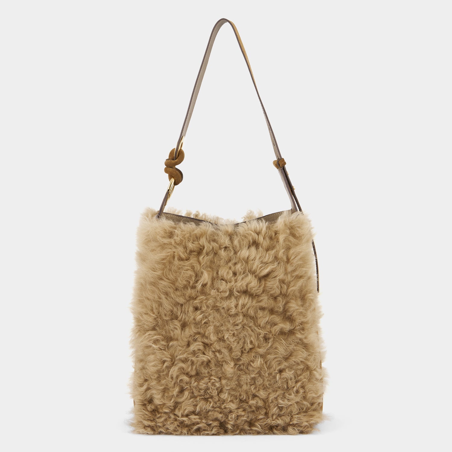 Ringo Shearling Shoulder Bag -

          
            Shearling in Taupe -
          

          Anya Hindmarch EU
