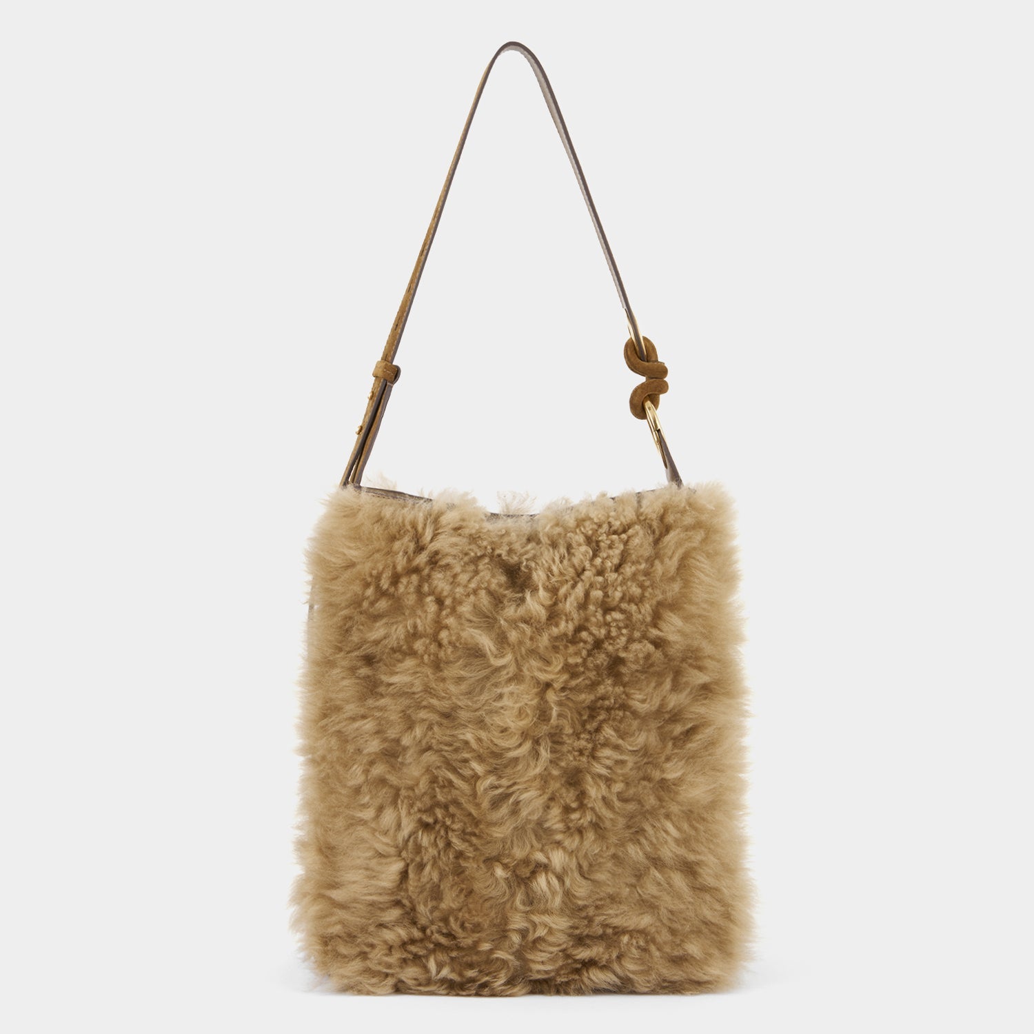 Ringo Shearling Shoulder Bag -

          
            Shearling in Taupe -
          

          Anya Hindmarch EU
