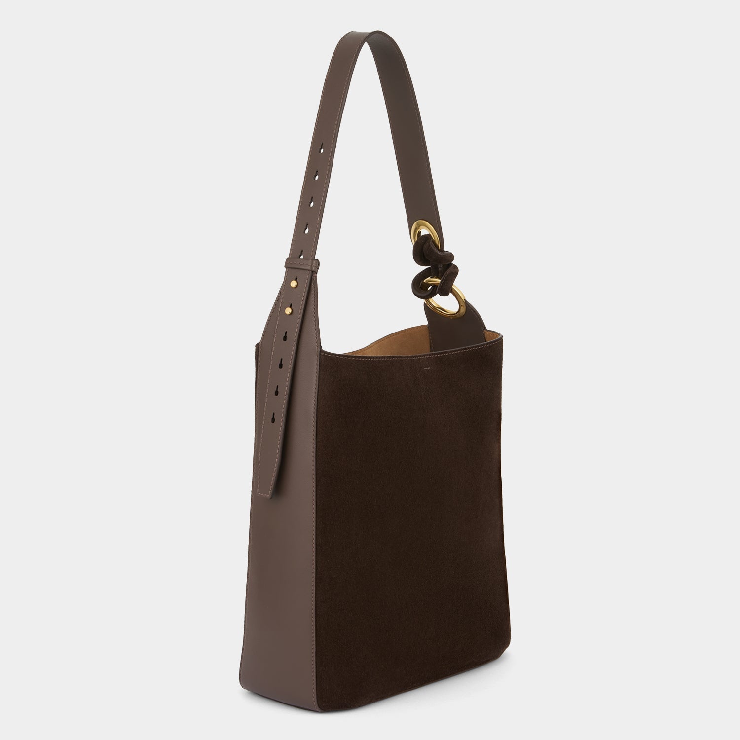 Ringo Shoulder Bag -

          
            Suede Leather in Truffle Brown -
          

          Anya Hindmarch EU
