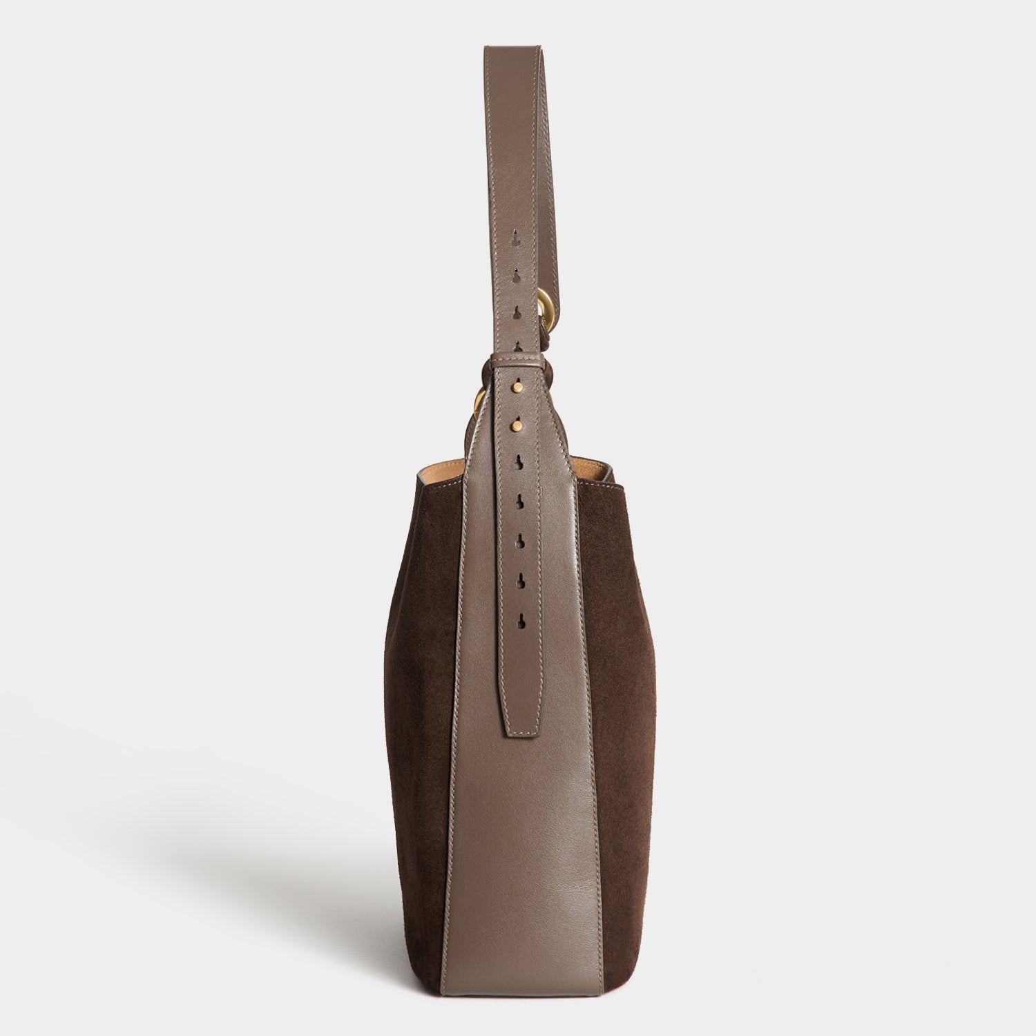 Ringo Shoulder Bag -

          
            Suede Leather in Truffle Brown -
          

          Anya Hindmarch EU
