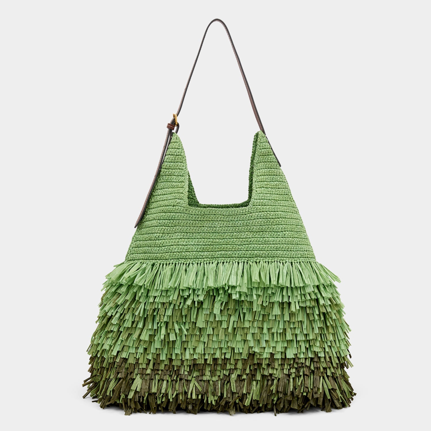 Green raffia shoulder bag y Anya Hindmarch