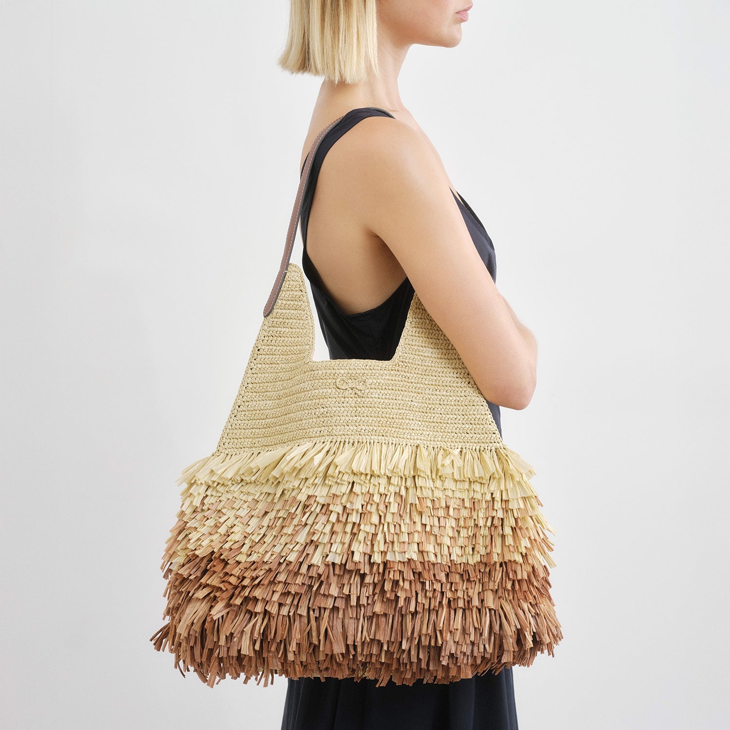 Degrade Bag Shag in Natural Raffia by anya hindmarch
