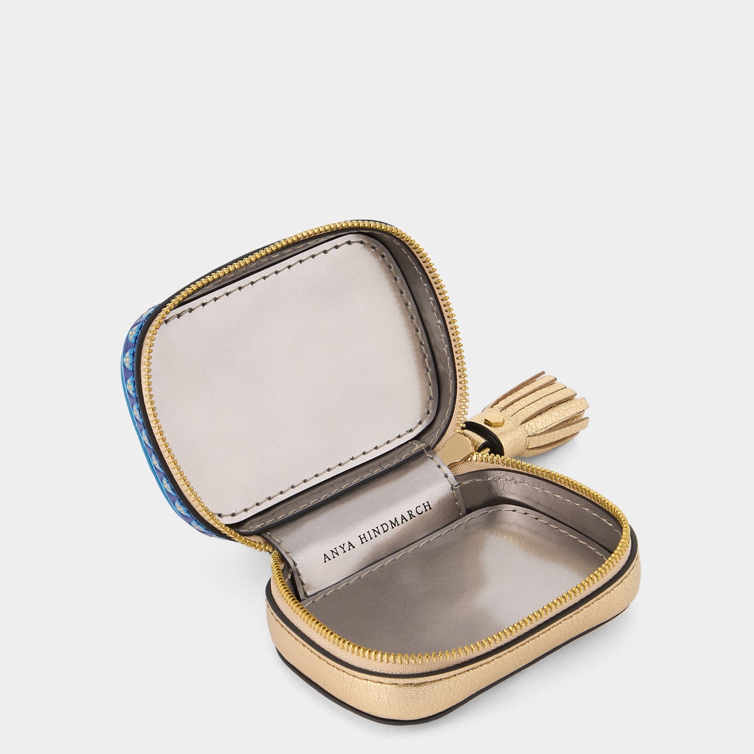 Grether's Pastilles tin sinpired coin purse made of capra leather by Anya Hindmarch