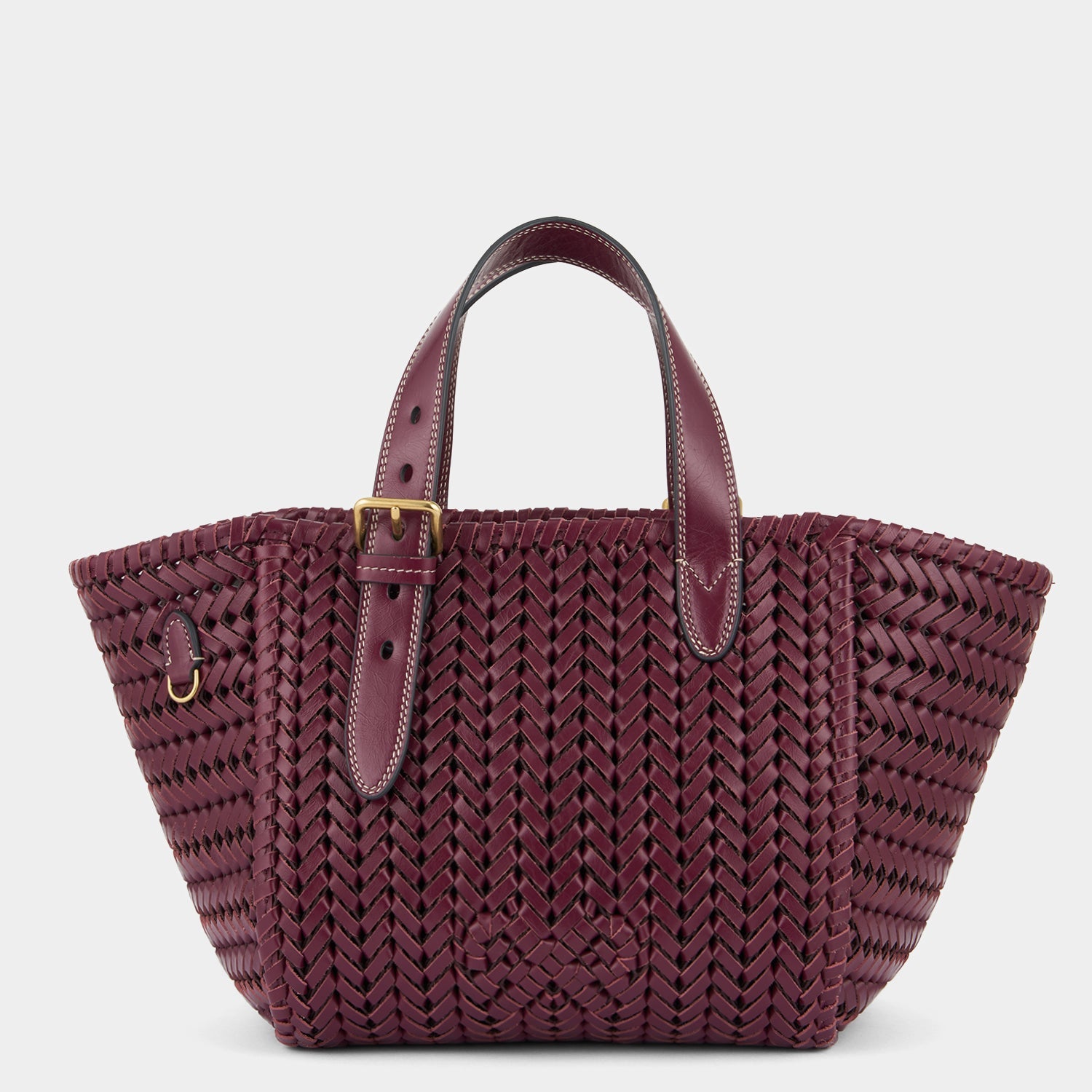 Purple stitch tote bag by Anya Hindmarch