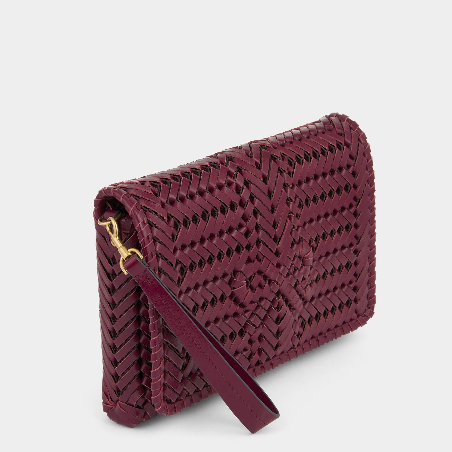 Purple calf leather cross body bag by Anya Hindmarch